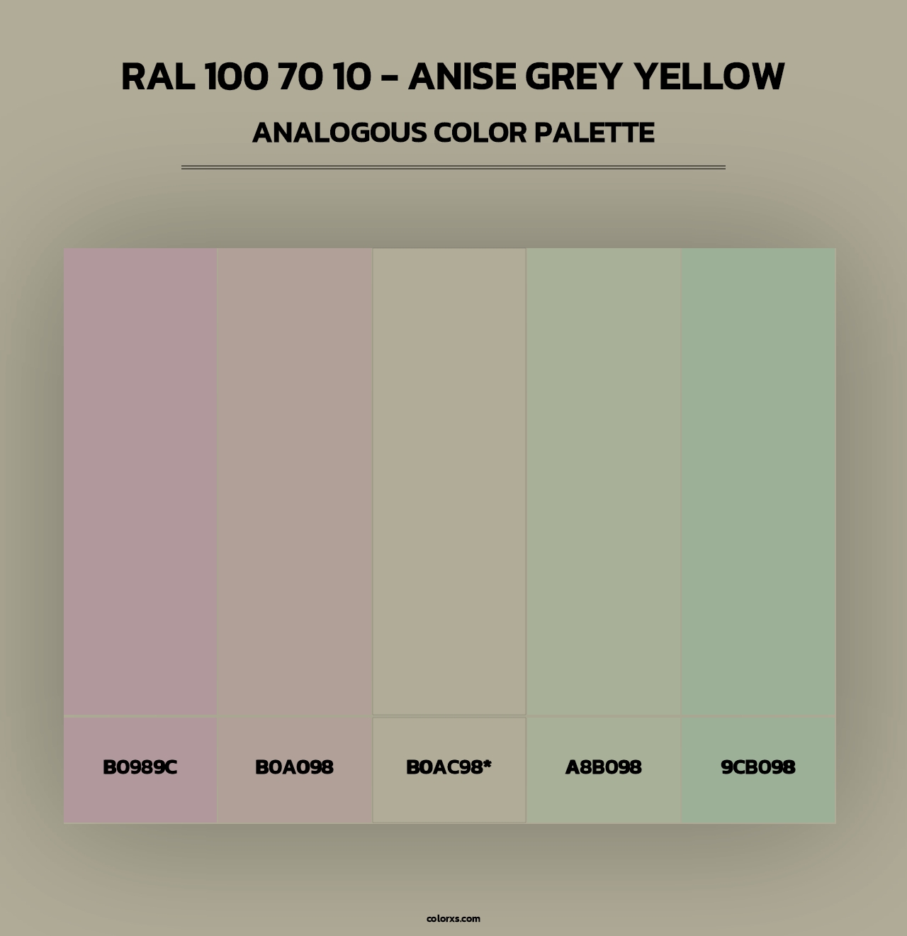 RAL 100 70 10 - Anise Grey Yellow - Analogous Color Palette