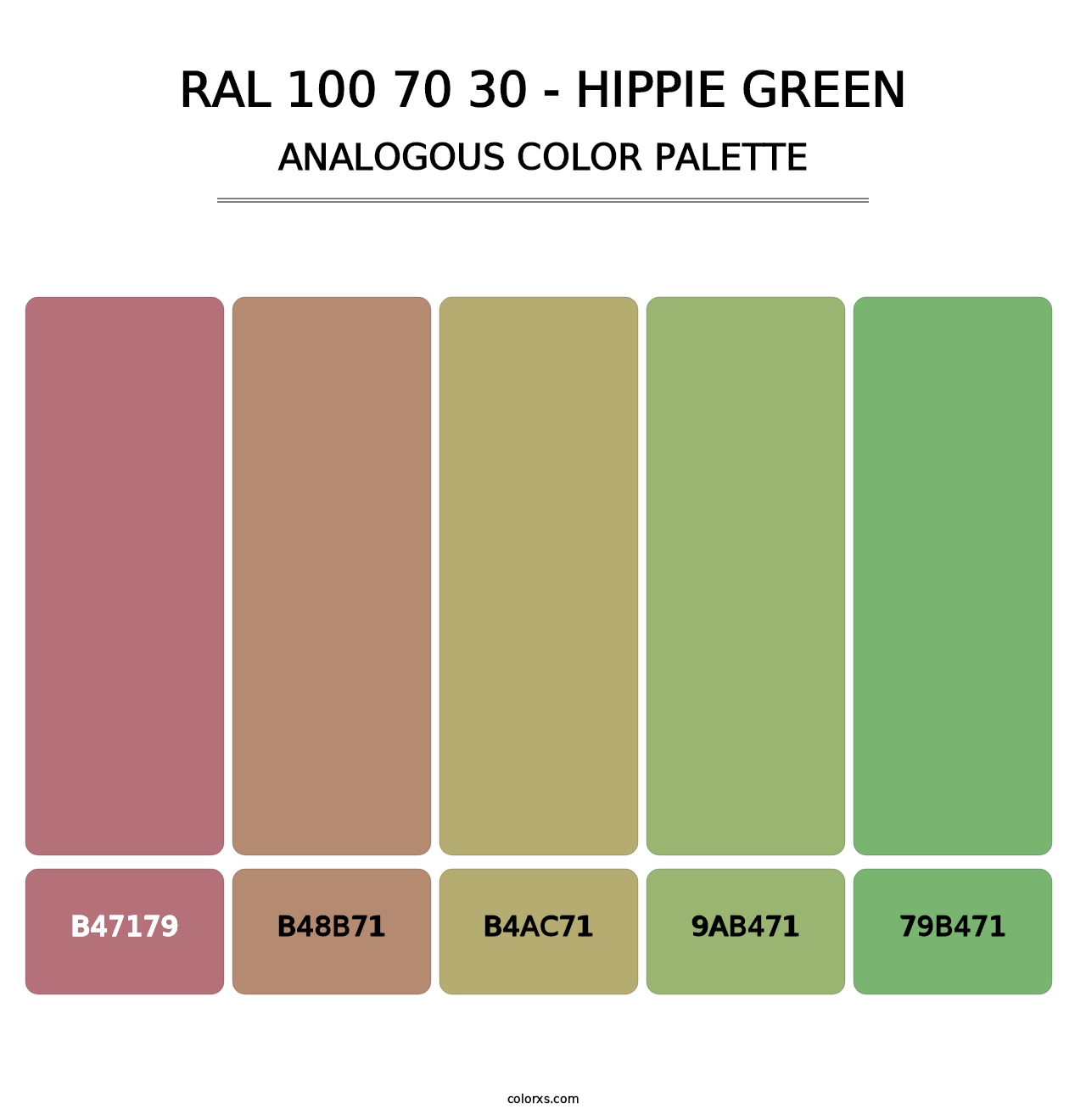 RAL 100 70 30 - Hippie Green - Analogous Color Palette