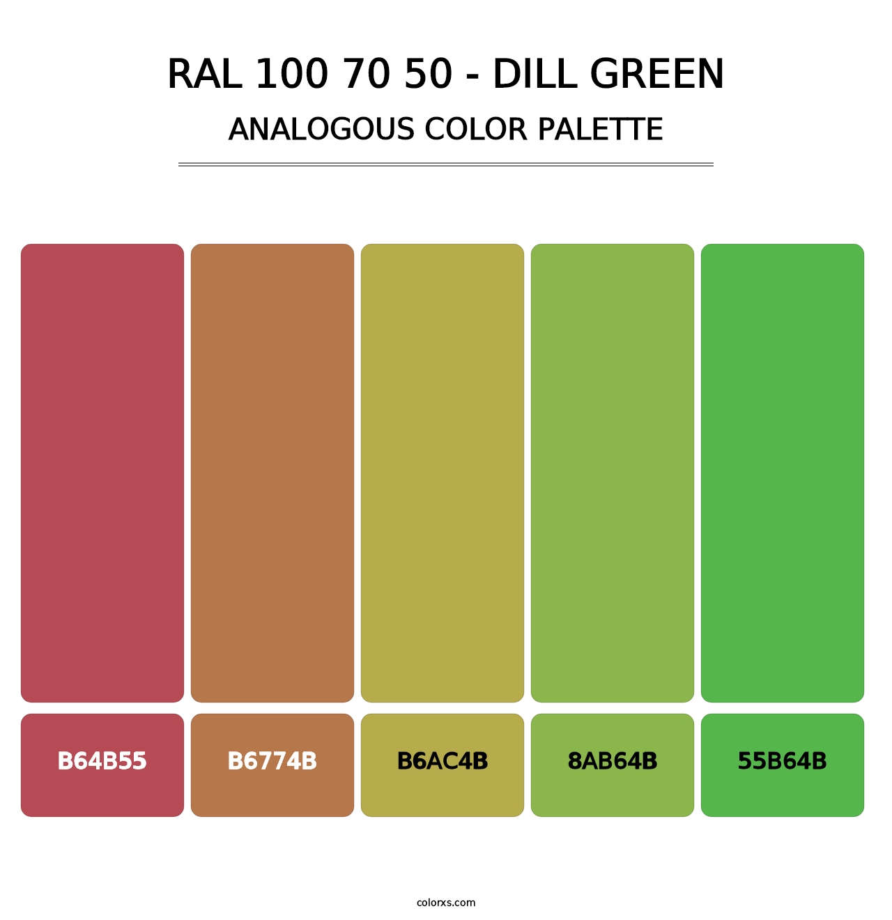 RAL 100 70 50 - Dill Green - Analogous Color Palette
