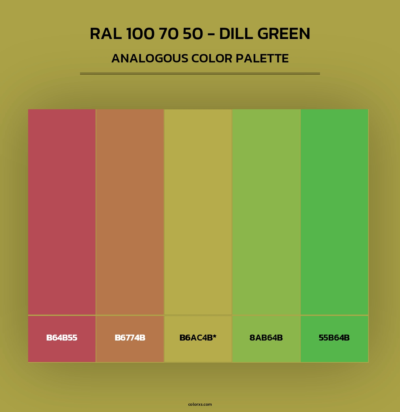 RAL 100 70 50 - Dill Green - Analogous Color Palette
