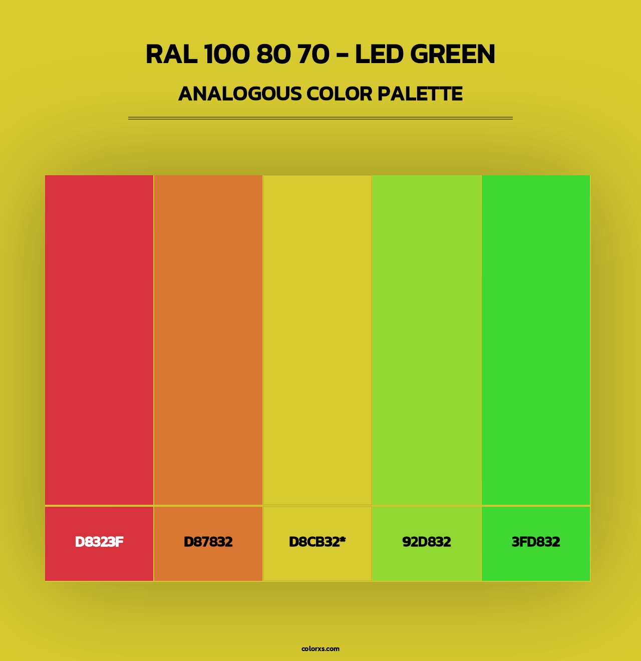 RAL 100 80 70 - LED Green - Analogous Color Palette