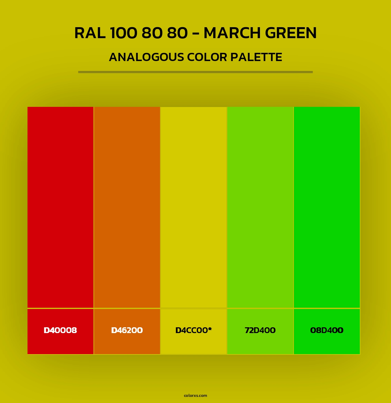RAL 100 80 80 - March Green - Analogous Color Palette