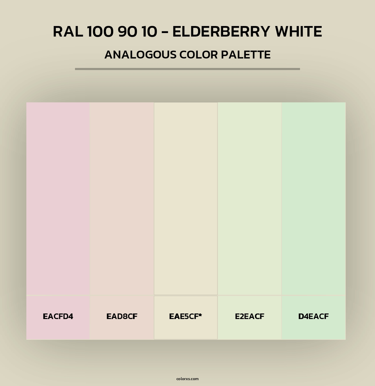 RAL 100 90 10 - Elderberry White - Analogous Color Palette