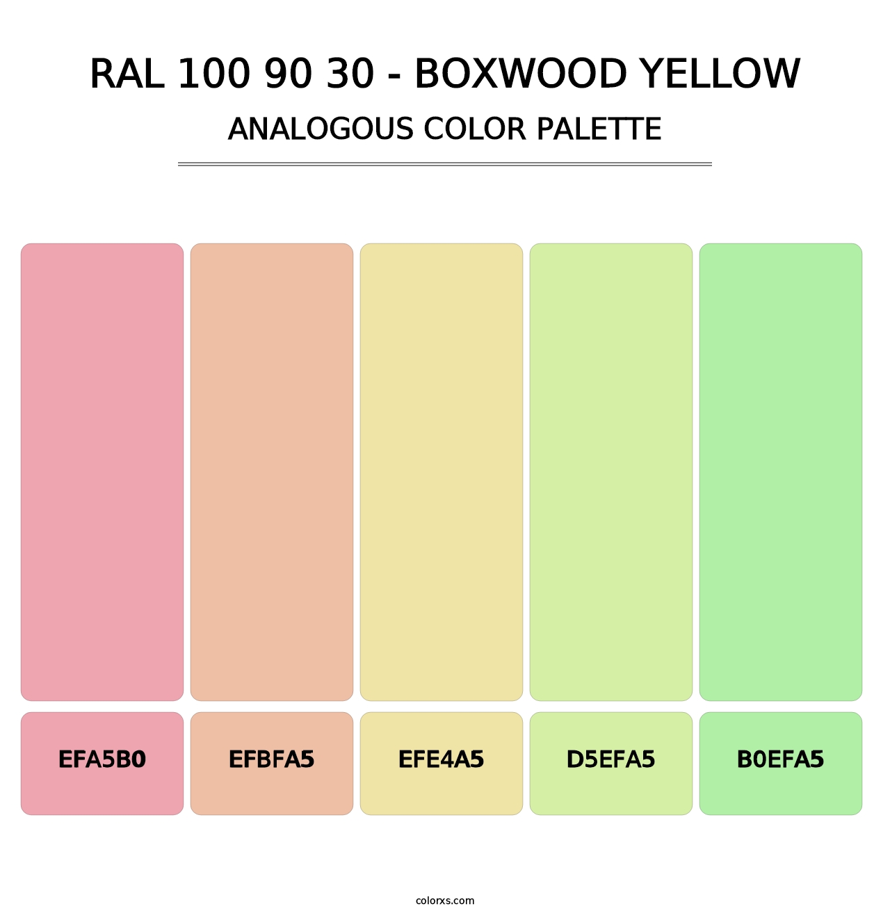 RAL 100 90 30 - Boxwood Yellow - Analogous Color Palette