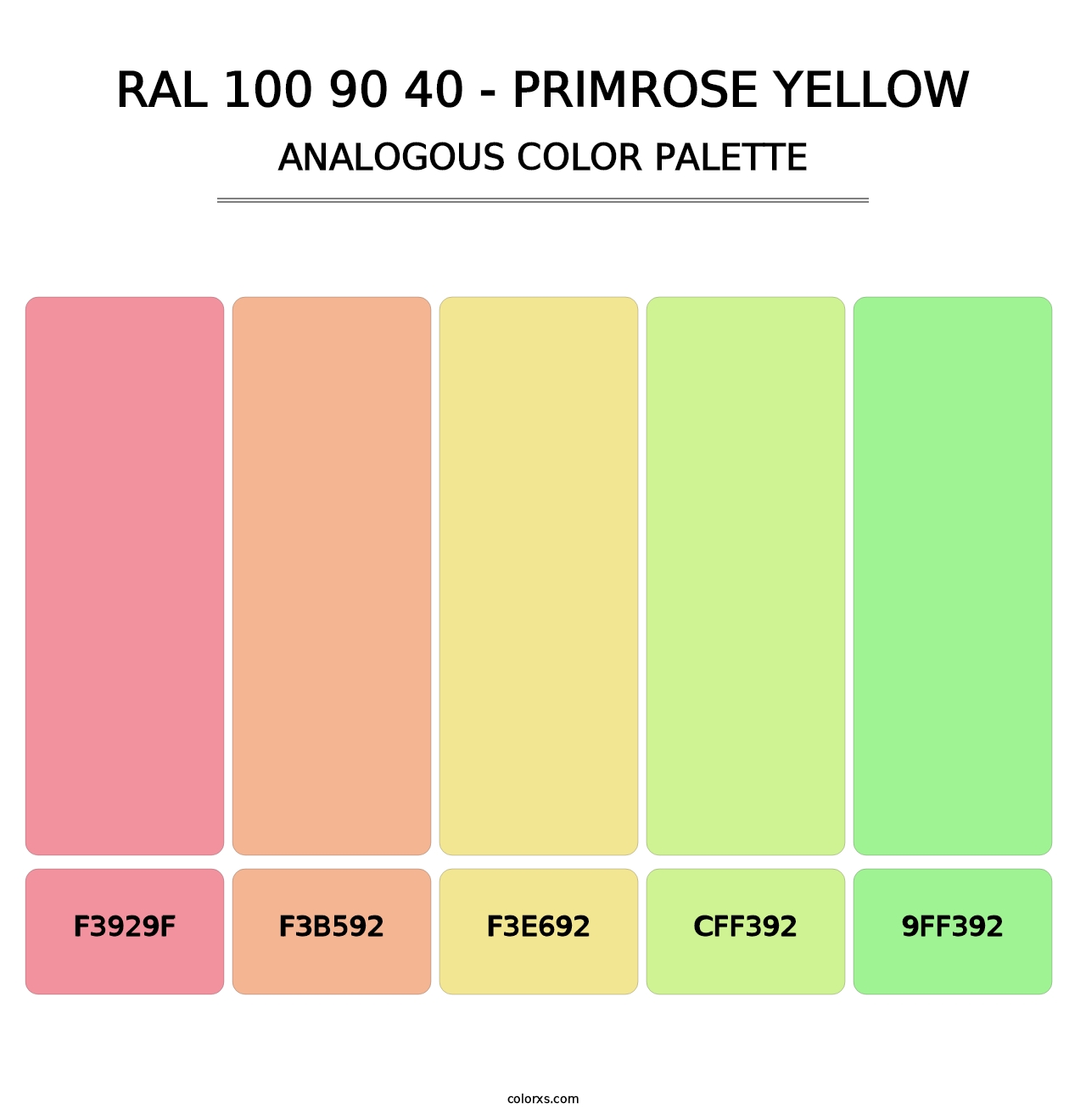 RAL 100 90 40 - Primrose Yellow - Analogous Color Palette