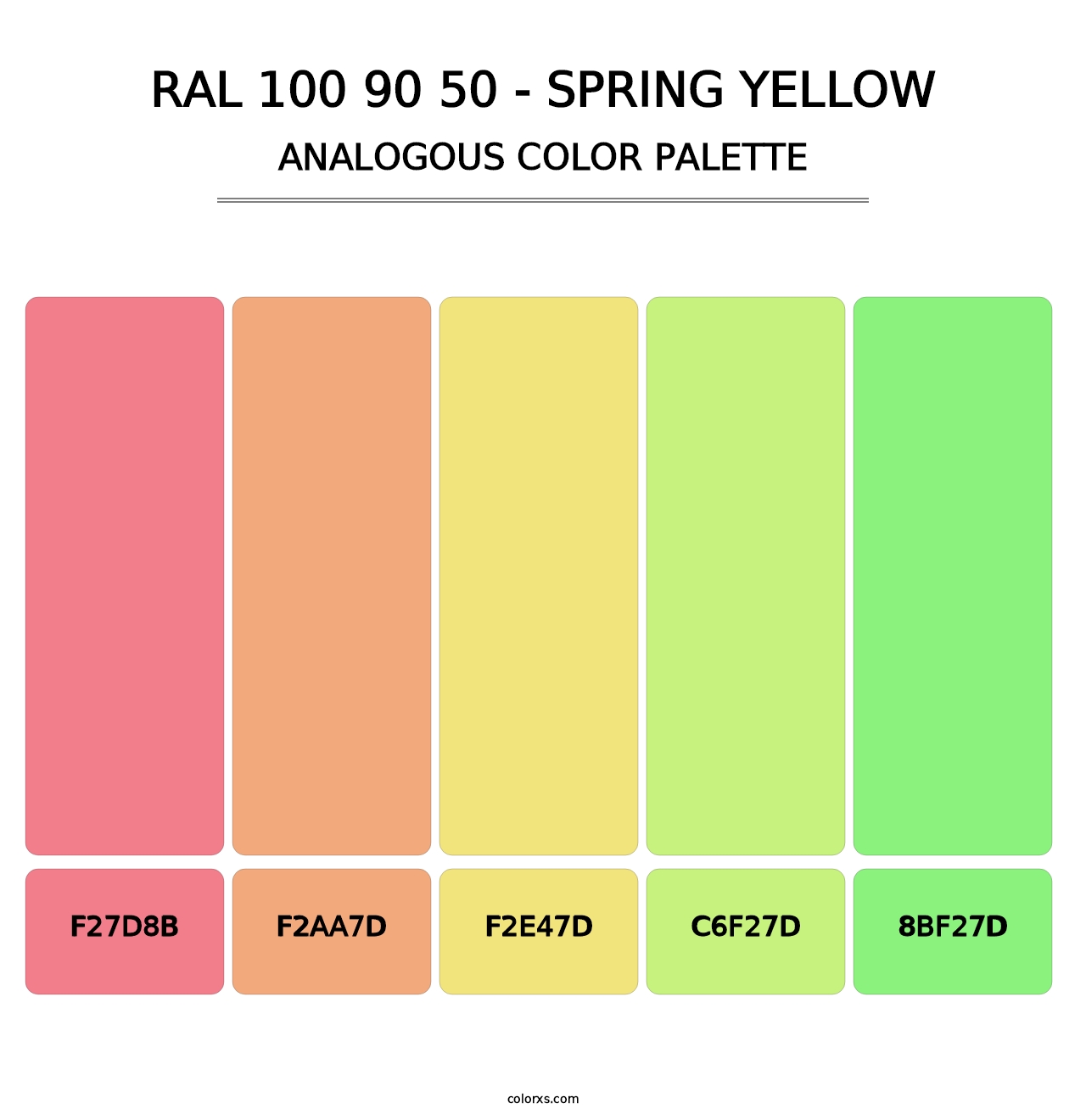 RAL 100 90 50 - Spring Yellow - Analogous Color Palette