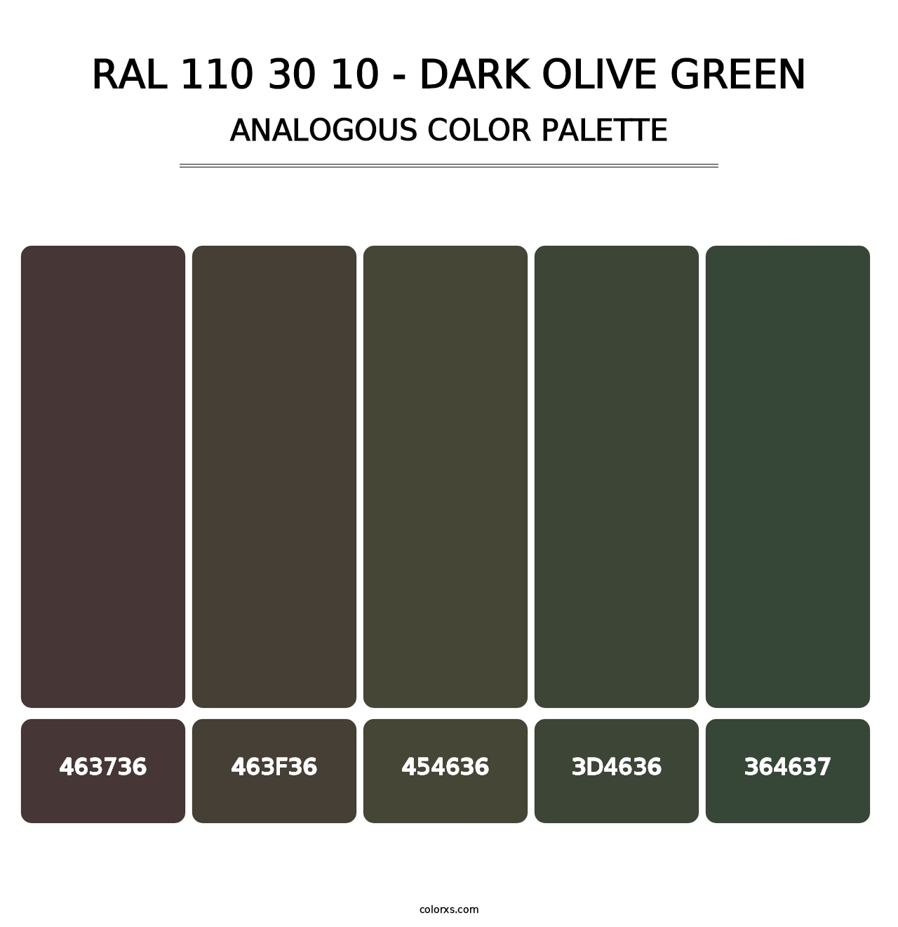 RAL 110 30 10 - Dark Olive Green - Analogous Color Palette
