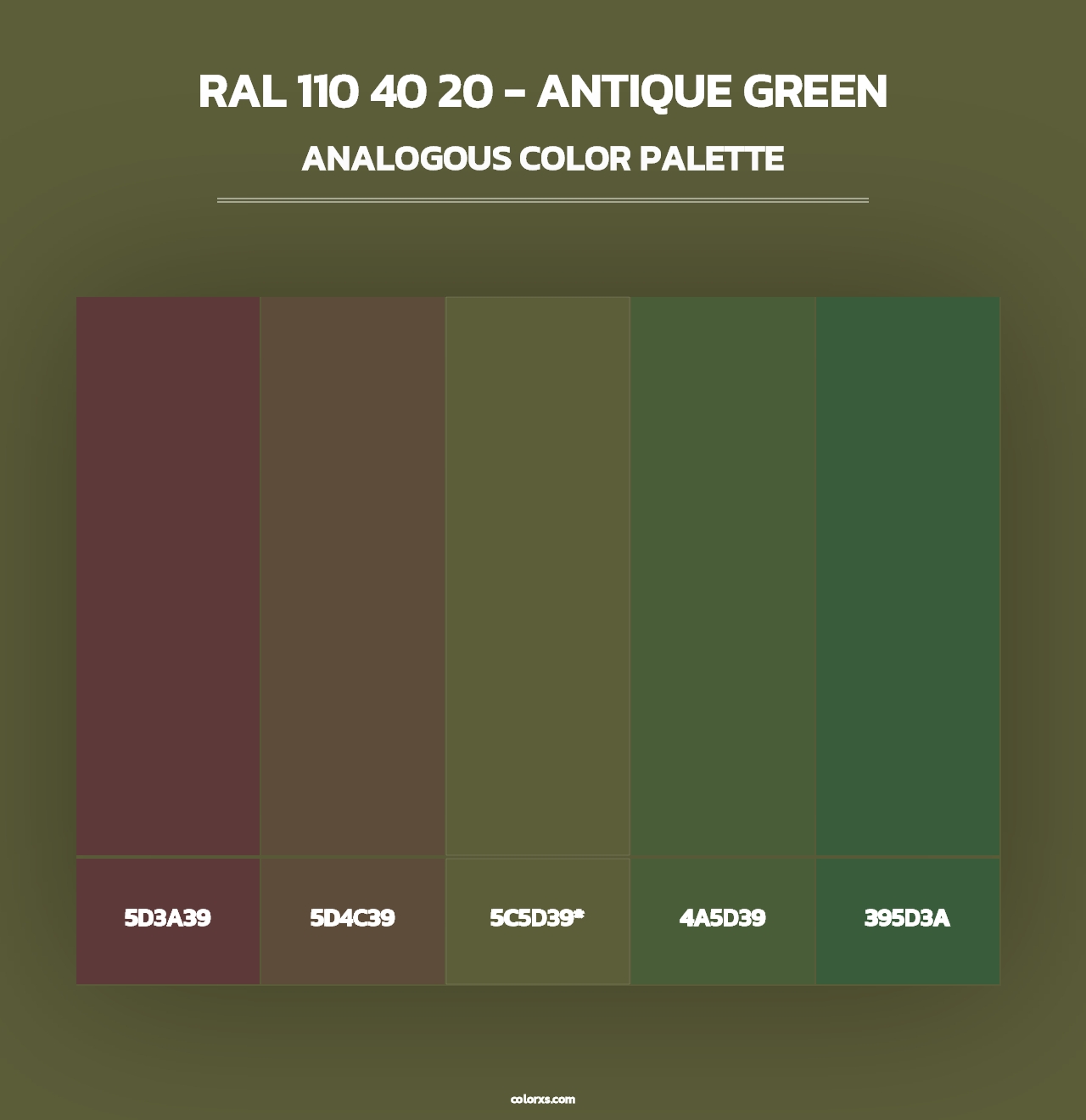 RAL 110 40 20 - Antique Green - Analogous Color Palette