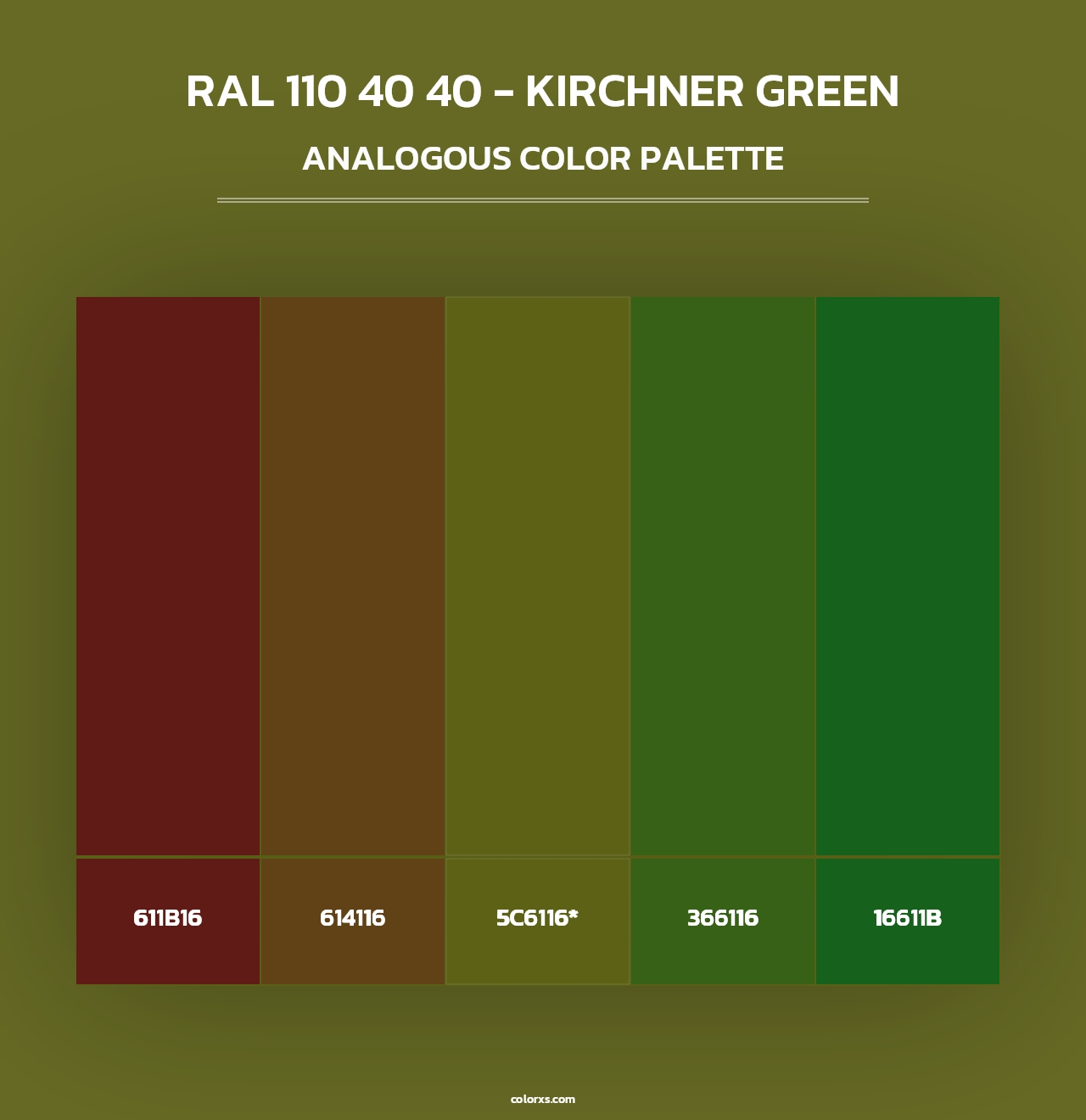 RAL 110 40 40 - Kirchner Green - Analogous Color Palette