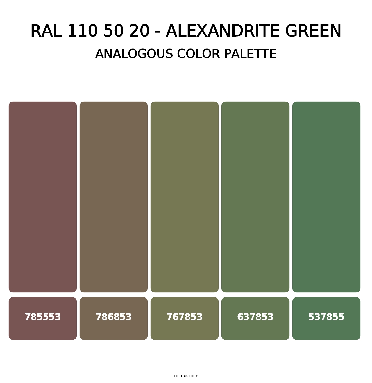 RAL 110 50 20 - Alexandrite Green - Analogous Color Palette