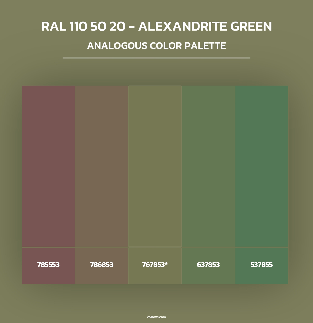 RAL 110 50 20 - Alexandrite Green - Analogous Color Palette