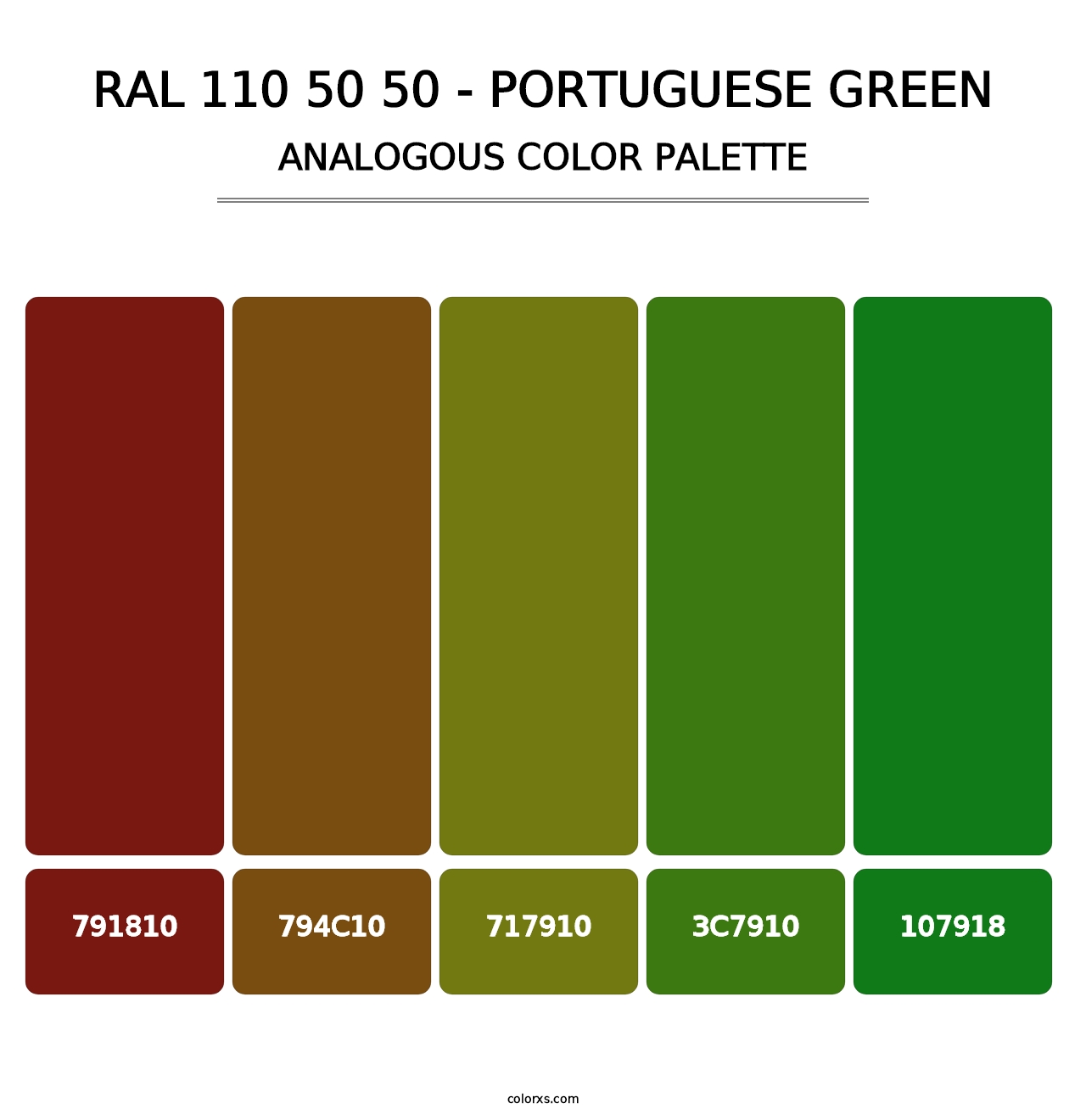 RAL 110 50 50 - Portuguese Green - Analogous Color Palette