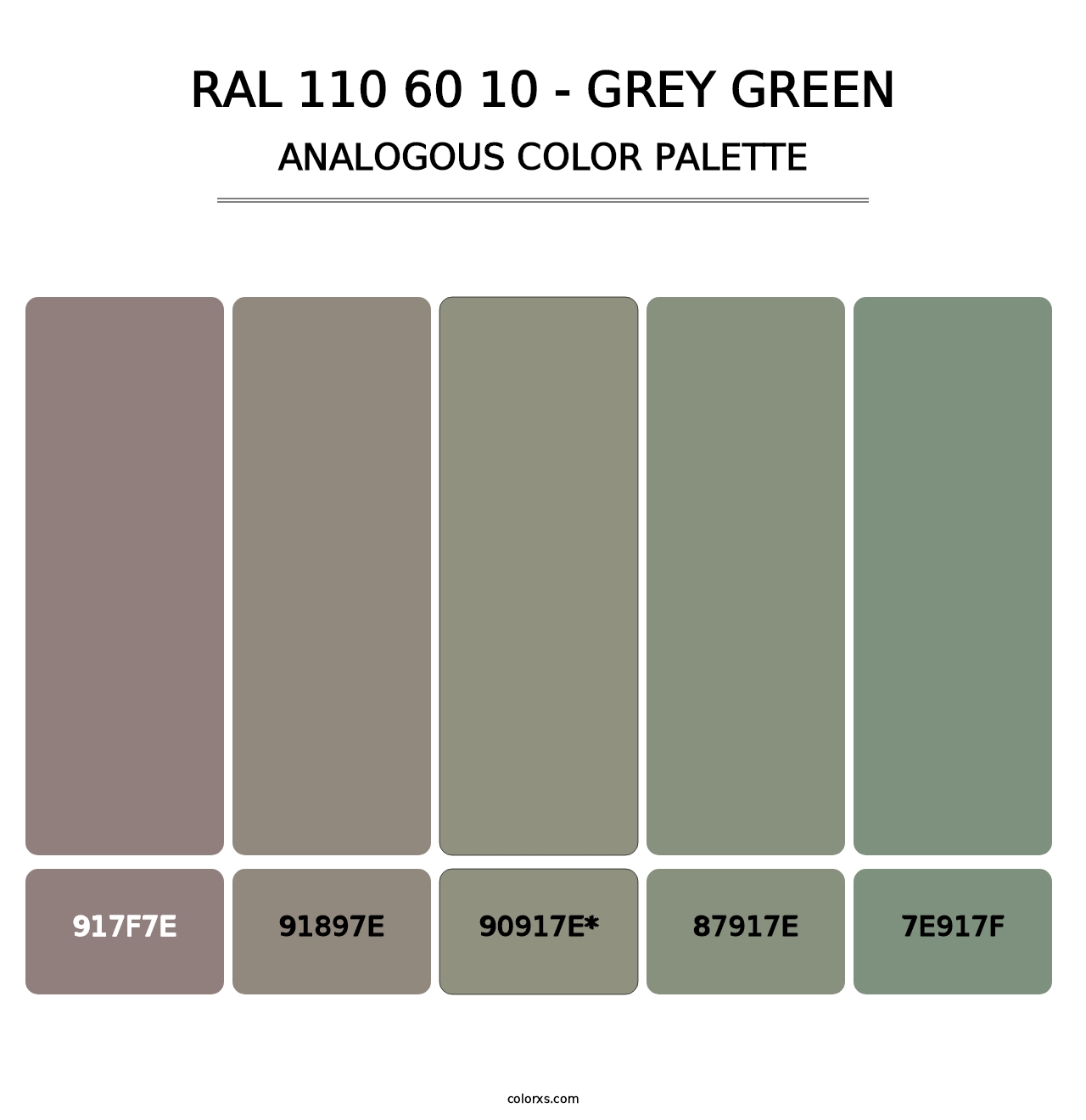 RAL 110 60 10 - Grey Green - Analogous Color Palette