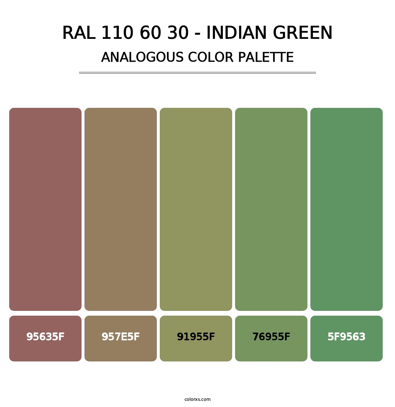 RAL 110 60 30 - Indian Green - Analogous Color Palette