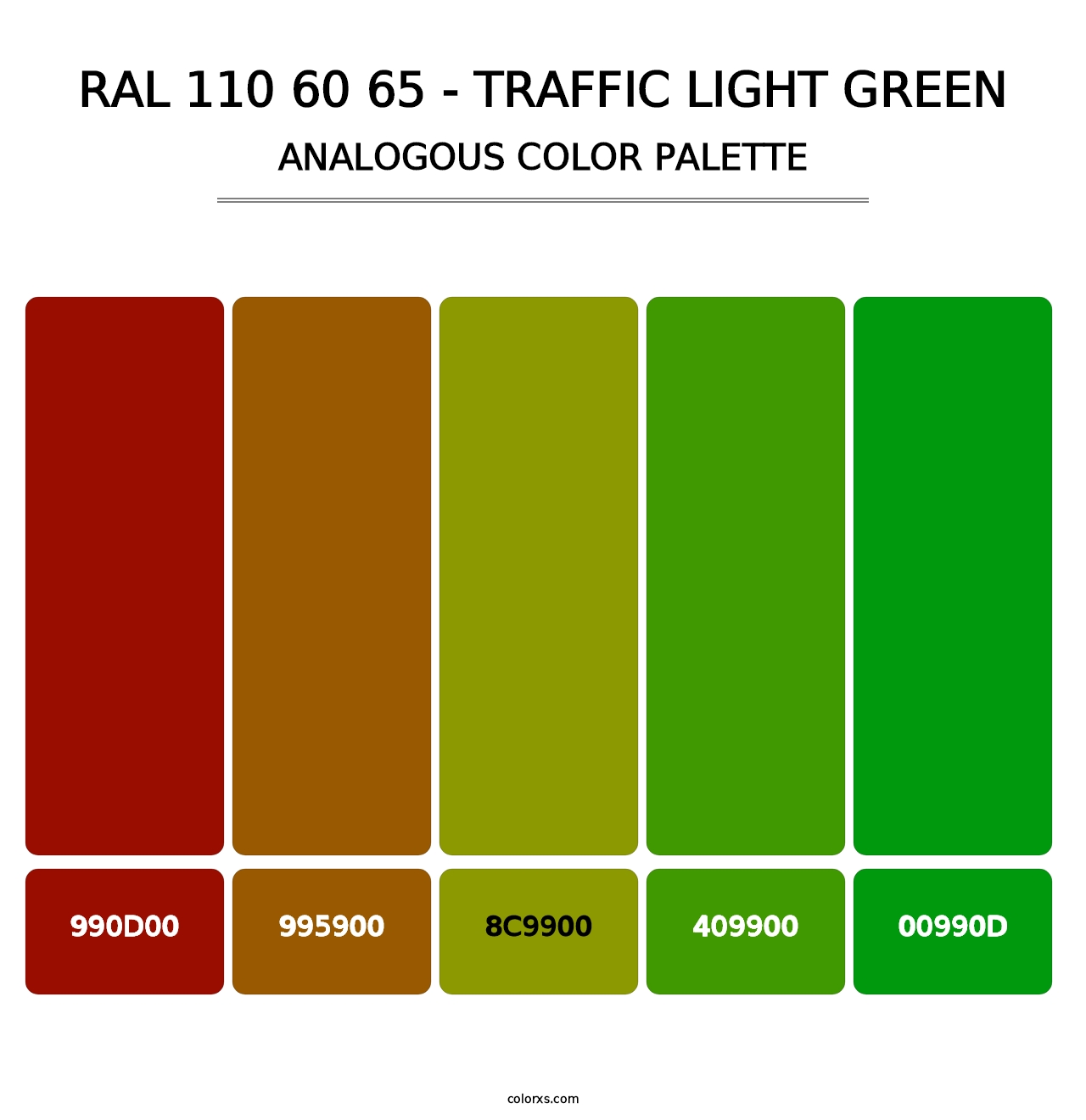 RAL 110 60 65 - Traffic Light Green - Analogous Color Palette
