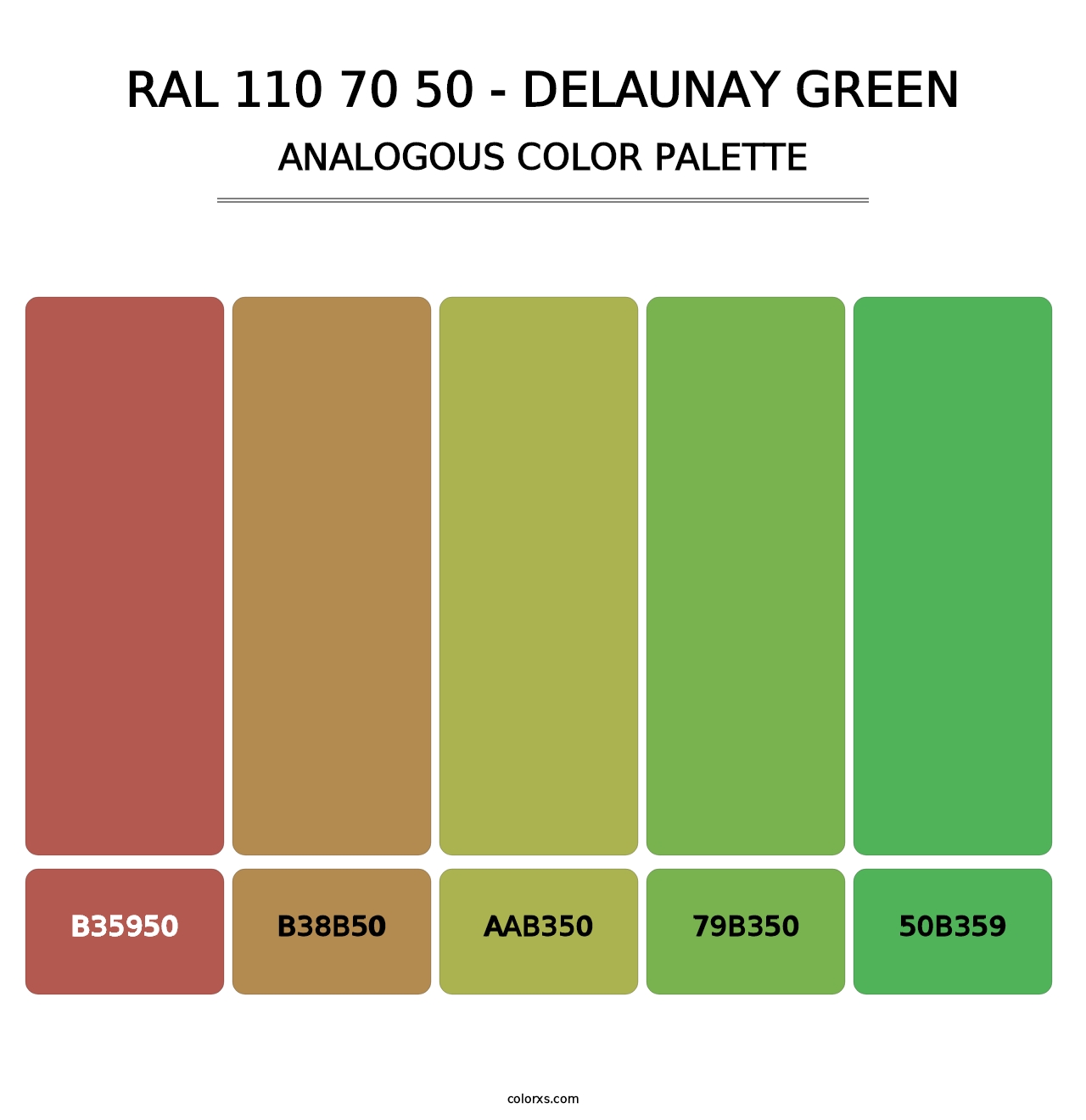 RAL 110 70 50 - Delaunay Green - Analogous Color Palette