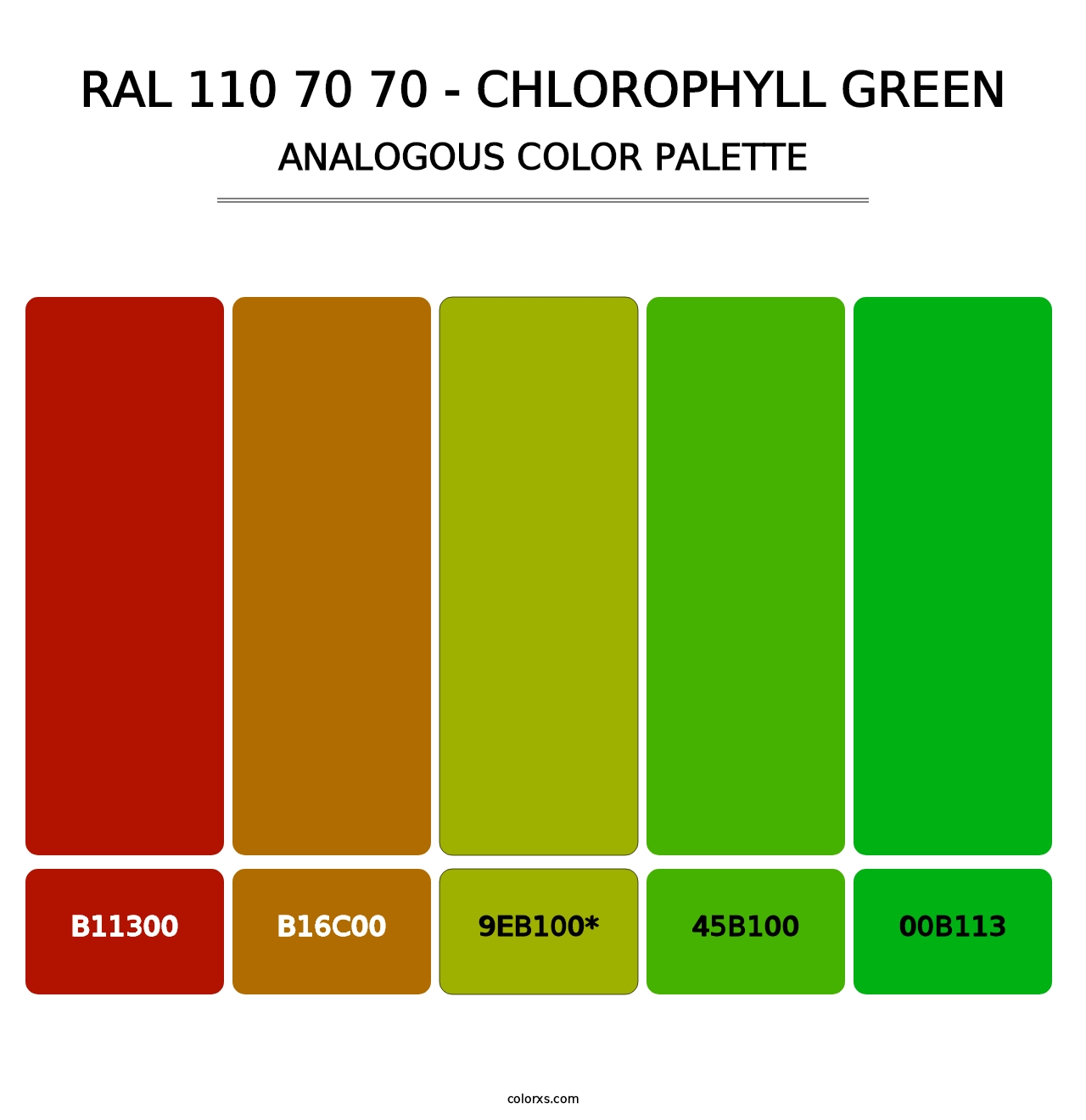 RAL 110 70 70 - Chlorophyll Green - Analogous Color Palette