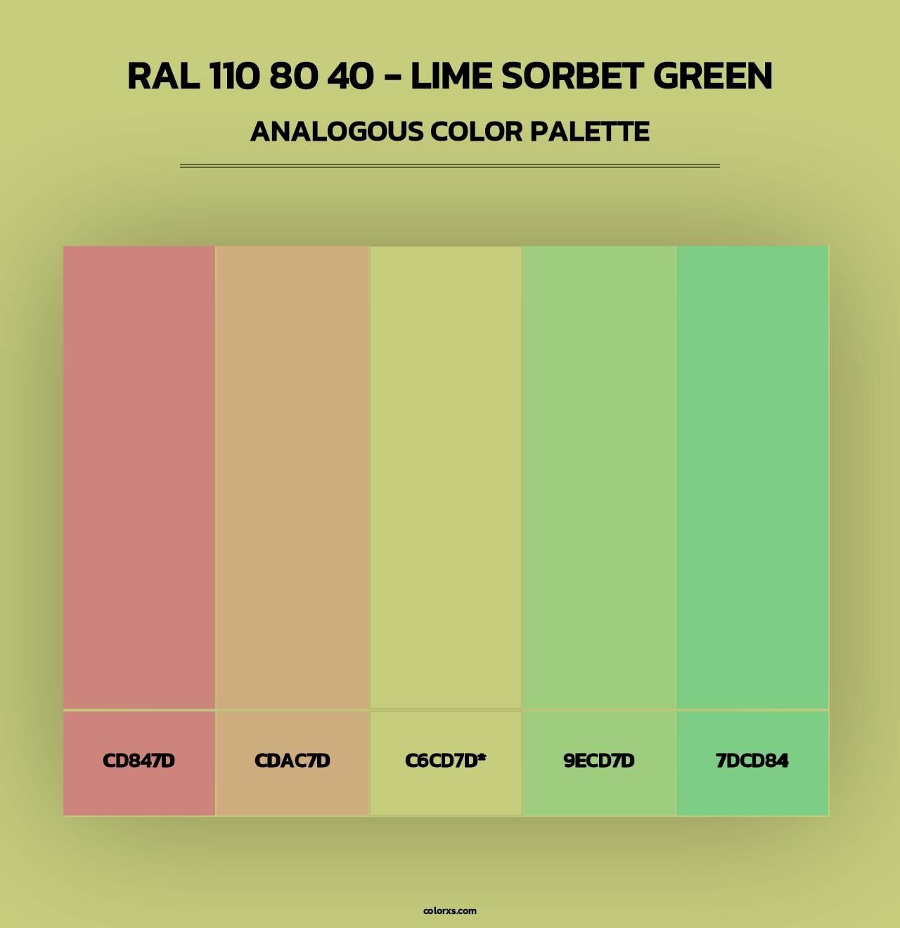 RAL 110 80 40 - Lime Sorbet Green - Analogous Color Palette