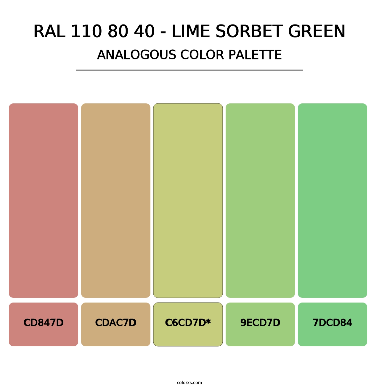 RAL 110 80 40 - Lime Sorbet Green - Analogous Color Palette