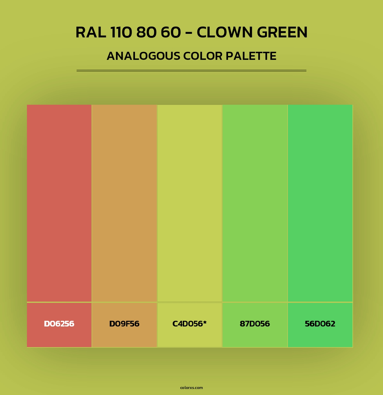 RAL 110 80 60 - Clown Green - Analogous Color Palette