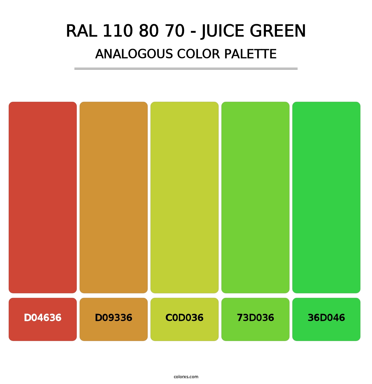 RAL 110 80 70 - Juice Green - Analogous Color Palette