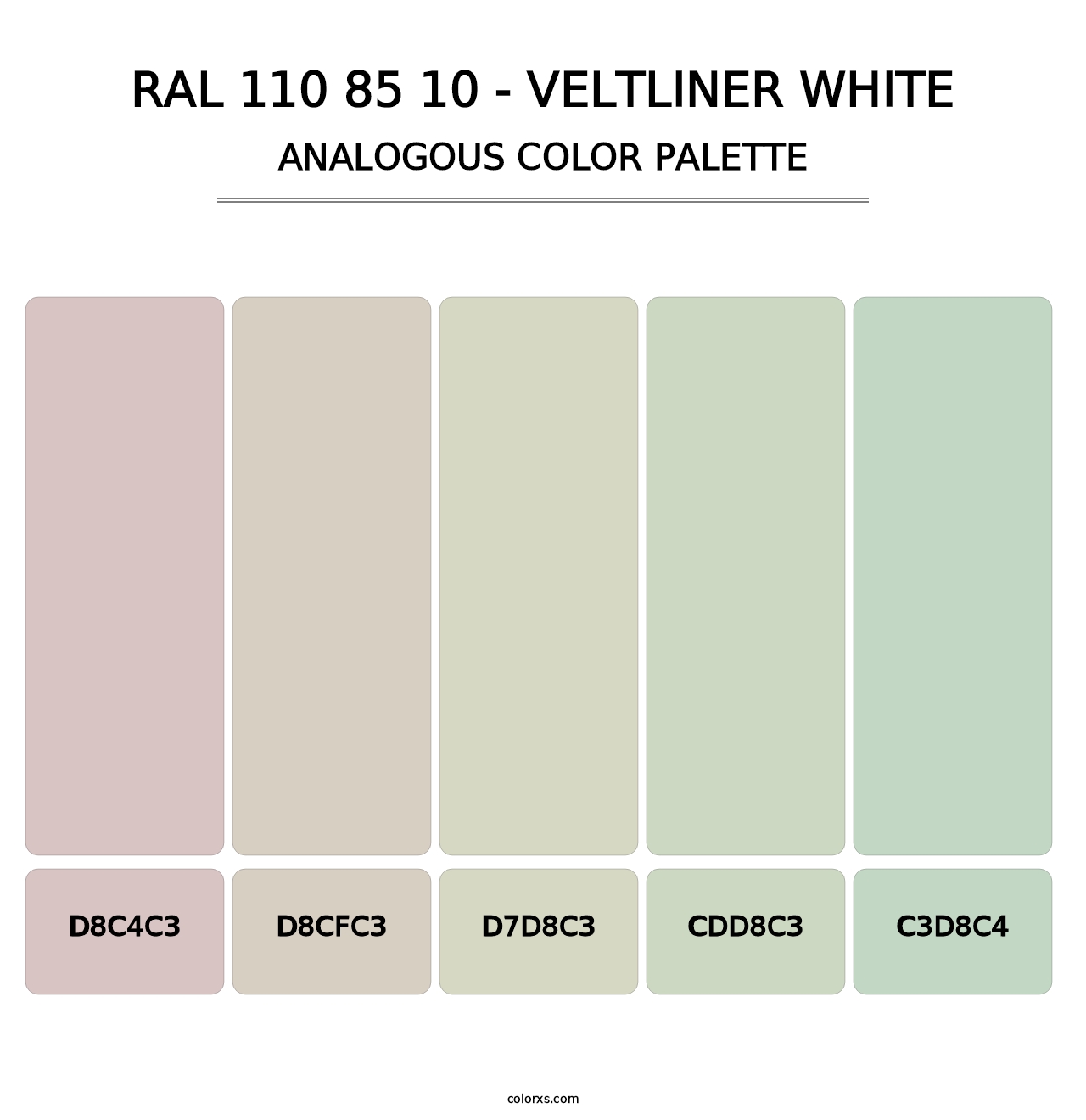 RAL 110 85 10 - Veltliner White - Analogous Color Palette