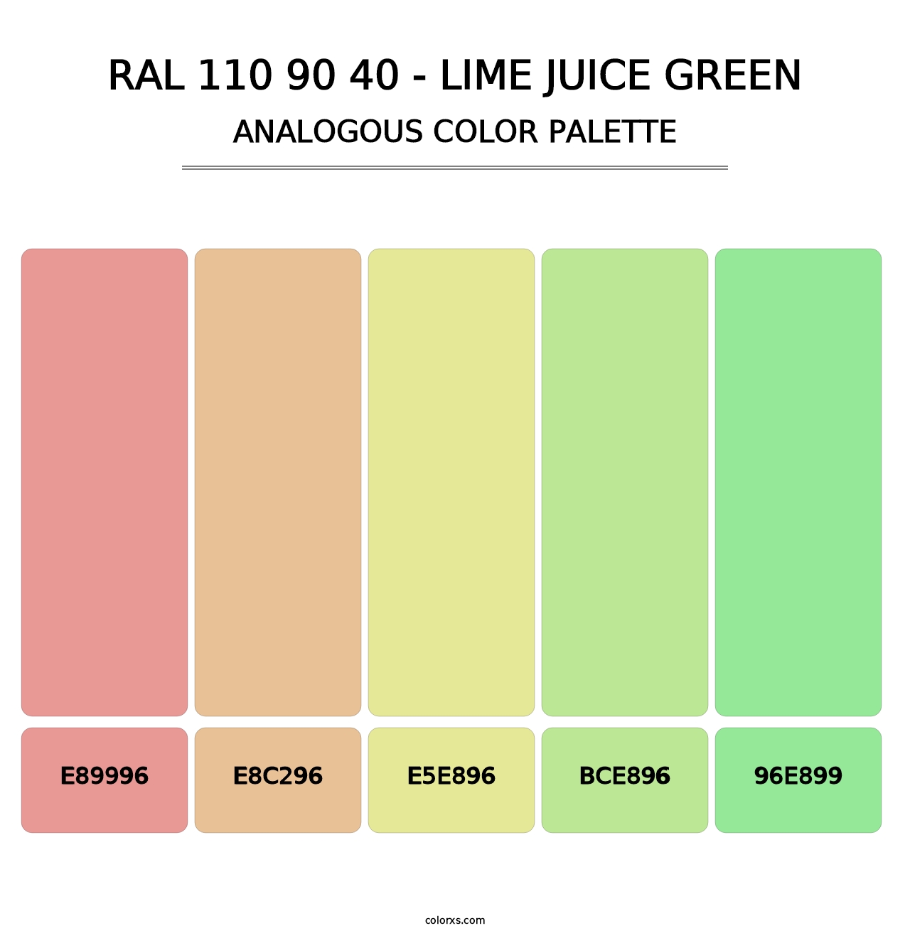 RAL 110 90 40 - Lime Juice Green - Analogous Color Palette