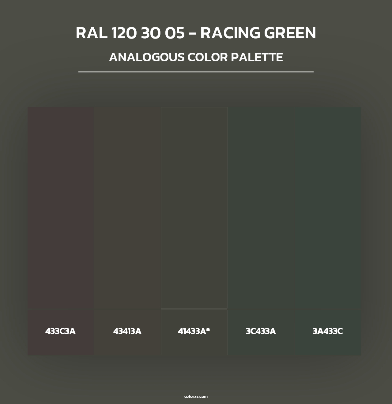 RAL 120 30 05 - Racing Green - Analogous Color Palette