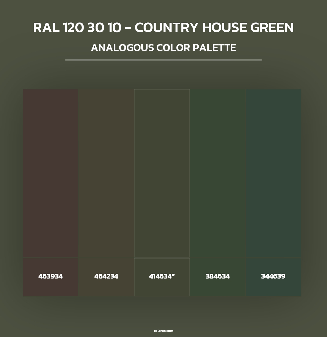 RAL 120 30 10 - Country House Green - Analogous Color Palette