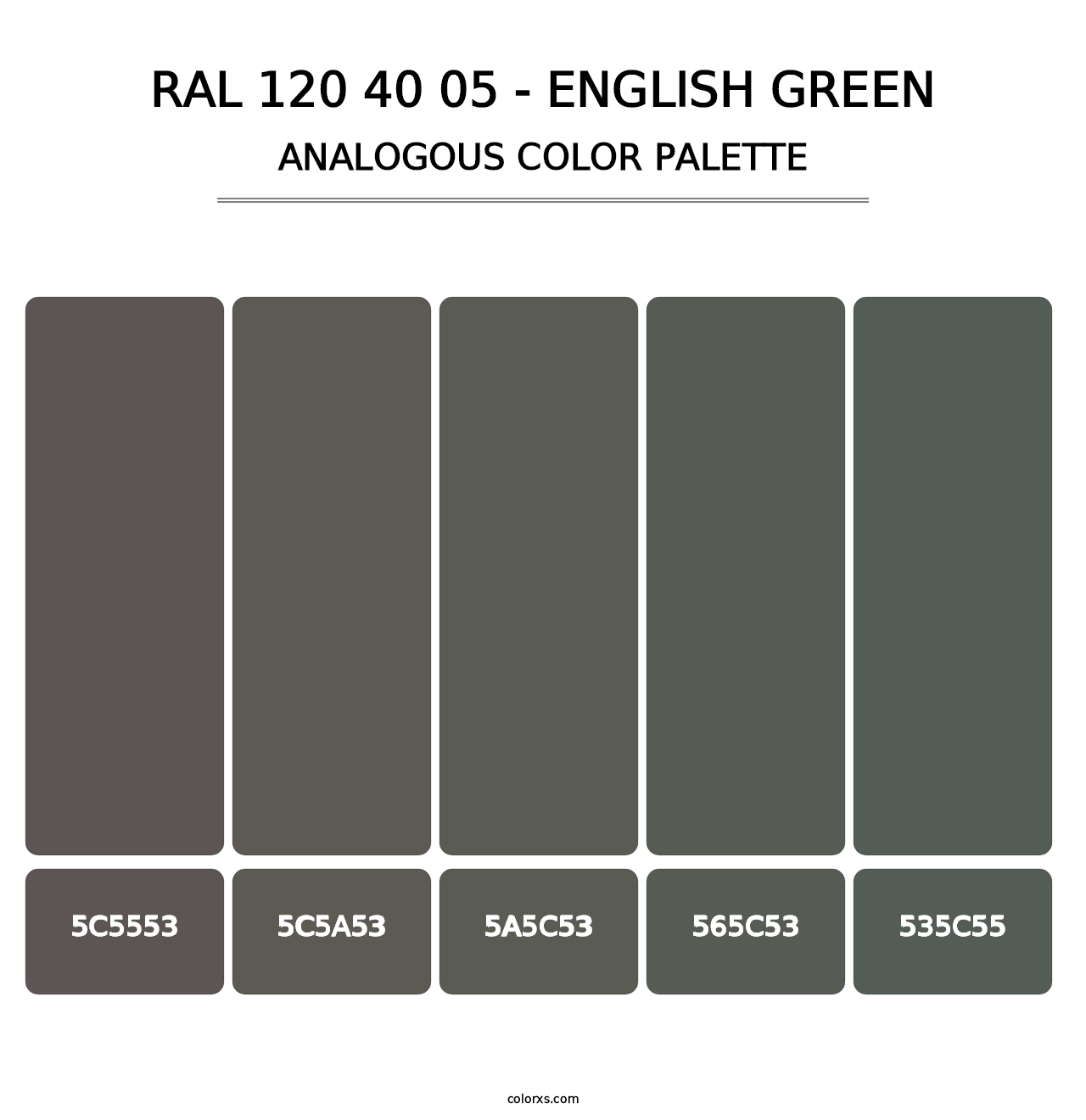 RAL 120 40 05 - English Green - Analogous Color Palette