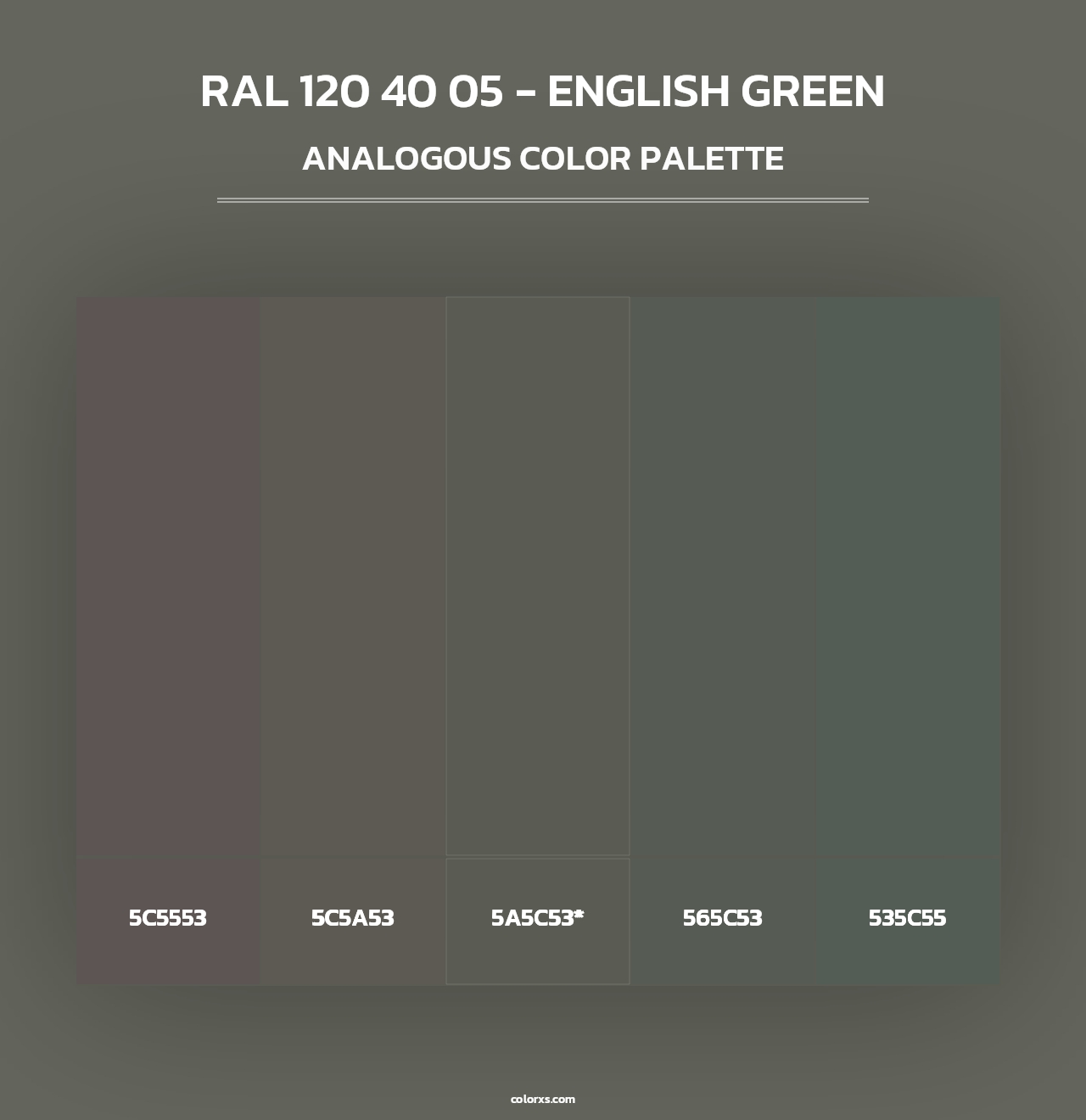 RAL 120 40 05 - English Green - Analogous Color Palette