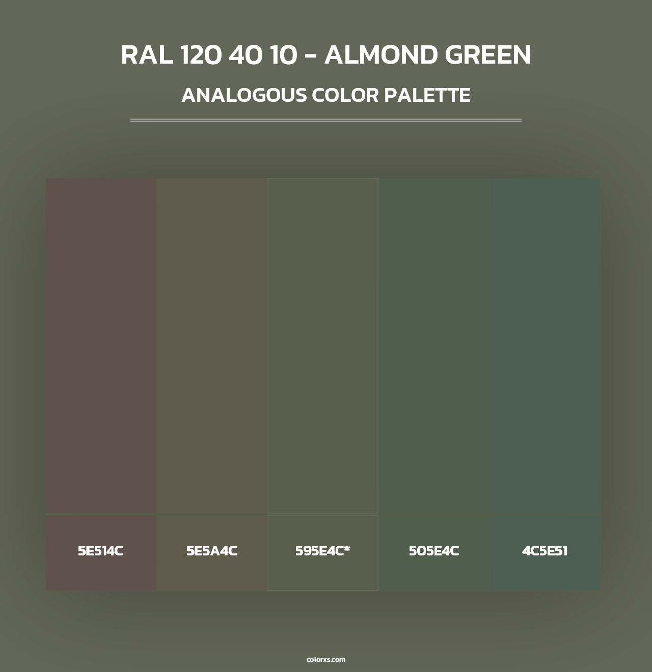 RAL 120 40 10 - Almond Green - Analogous Color Palette
