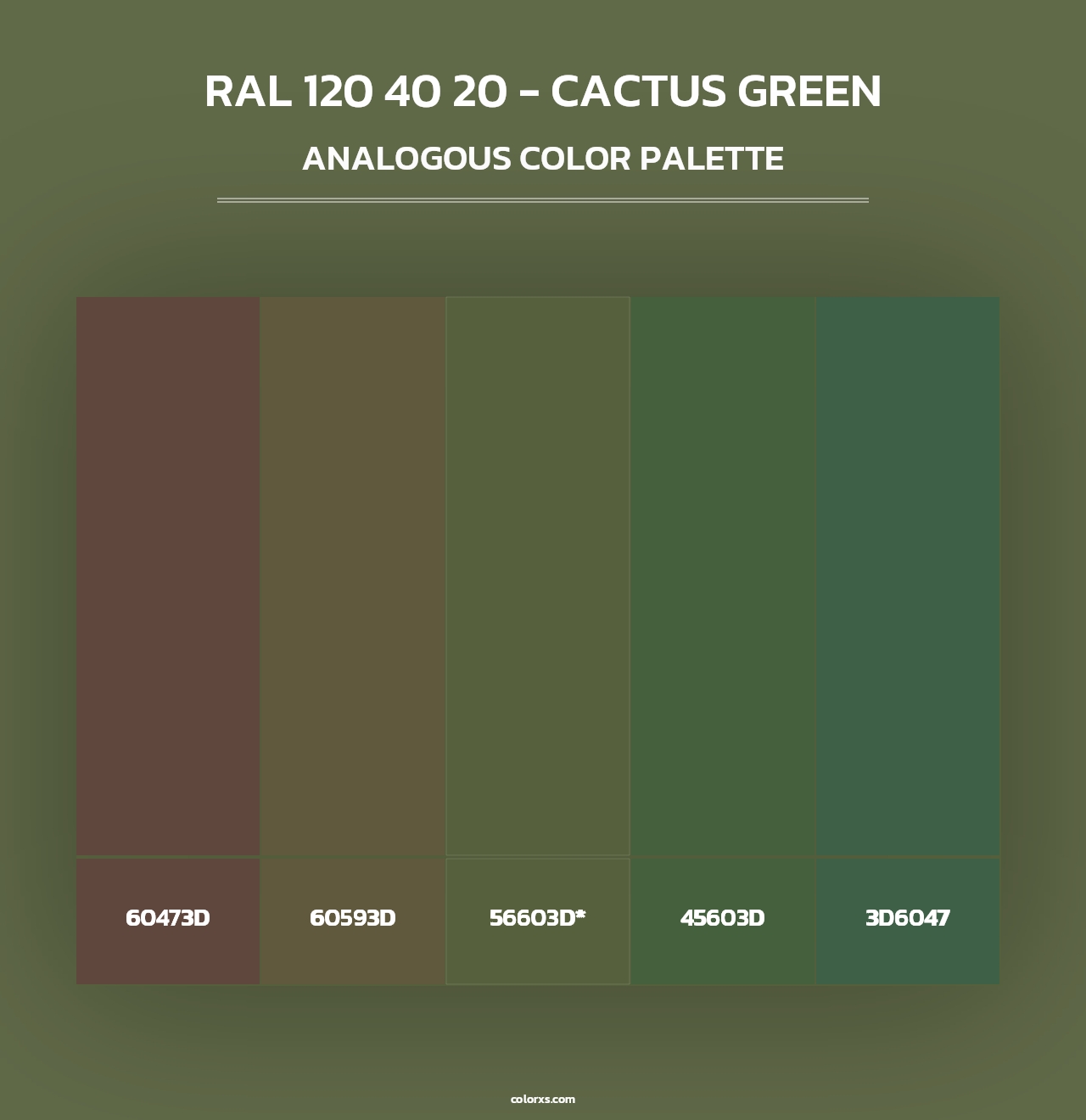 RAL 120 40 20 - Cactus Green - Analogous Color Palette