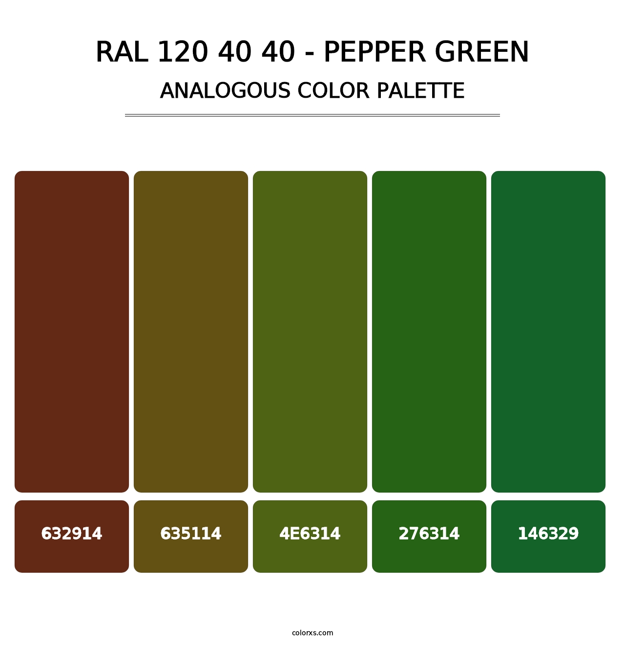 RAL 120 40 40 - Pepper Green - Analogous Color Palette