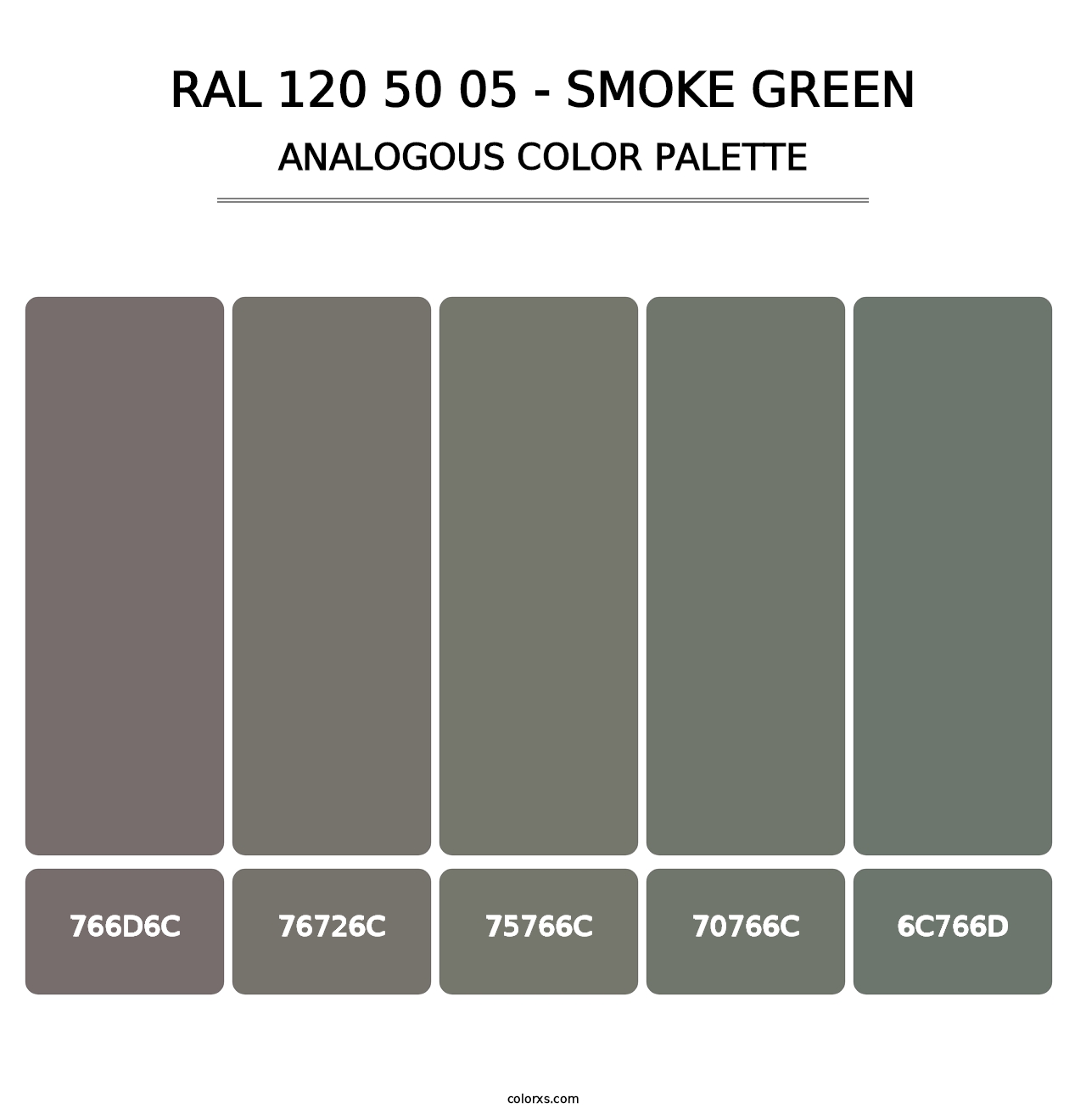 RAL 120 50 05 - Smoke Green - Analogous Color Palette