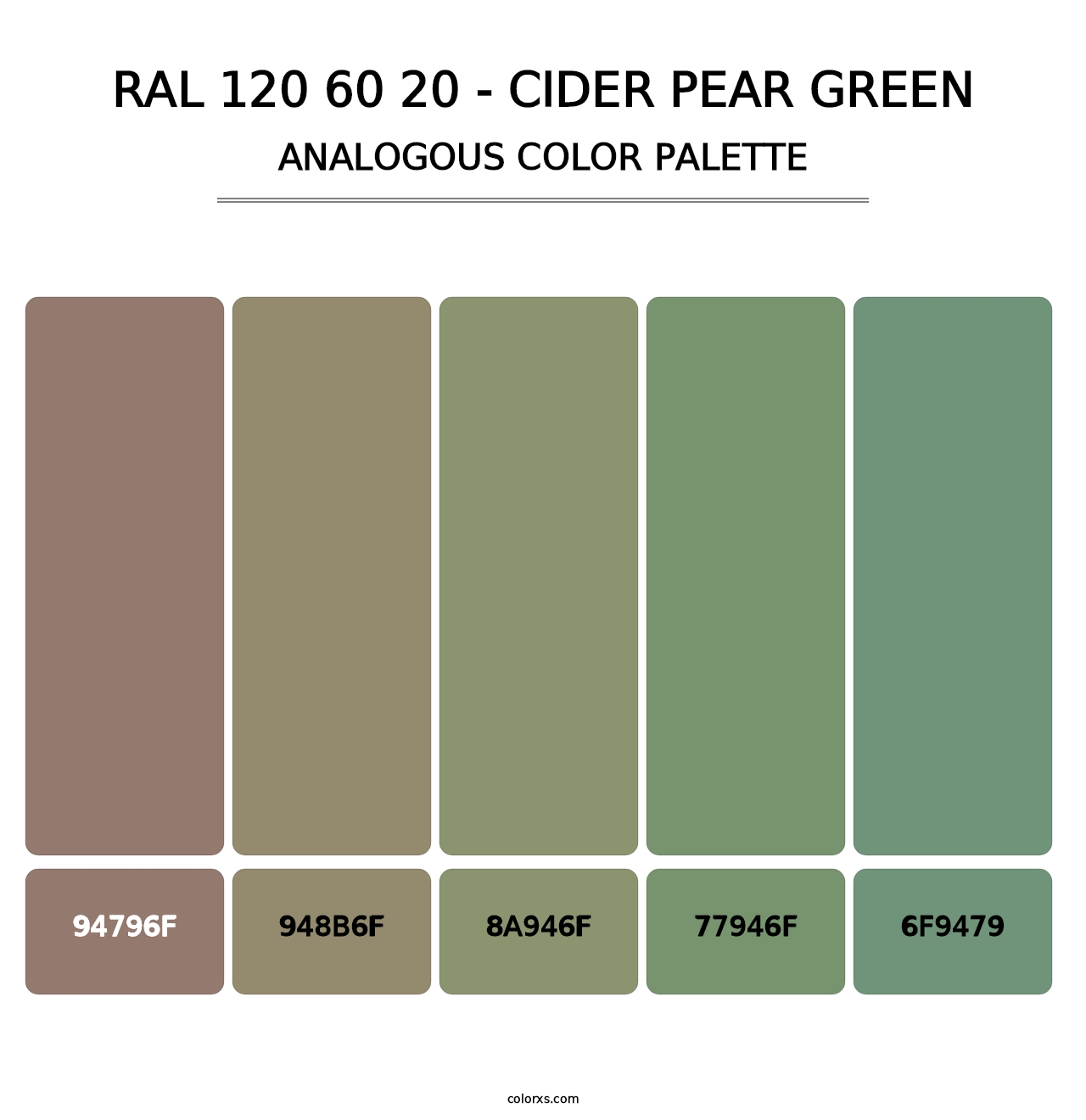 RAL 120 60 20 - Cider Pear Green - Analogous Color Palette