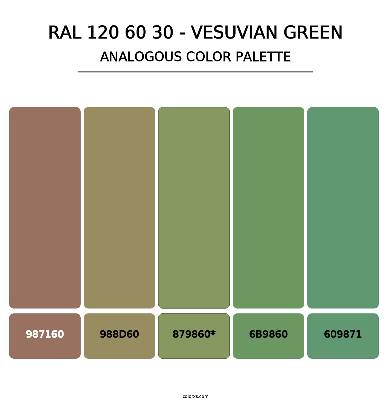 RAL 120 60 30 - Vesuvian Green - Analogous Color Palette