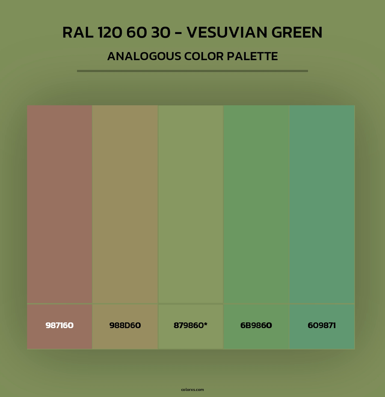 RAL 120 60 30 - Vesuvian Green - Analogous Color Palette