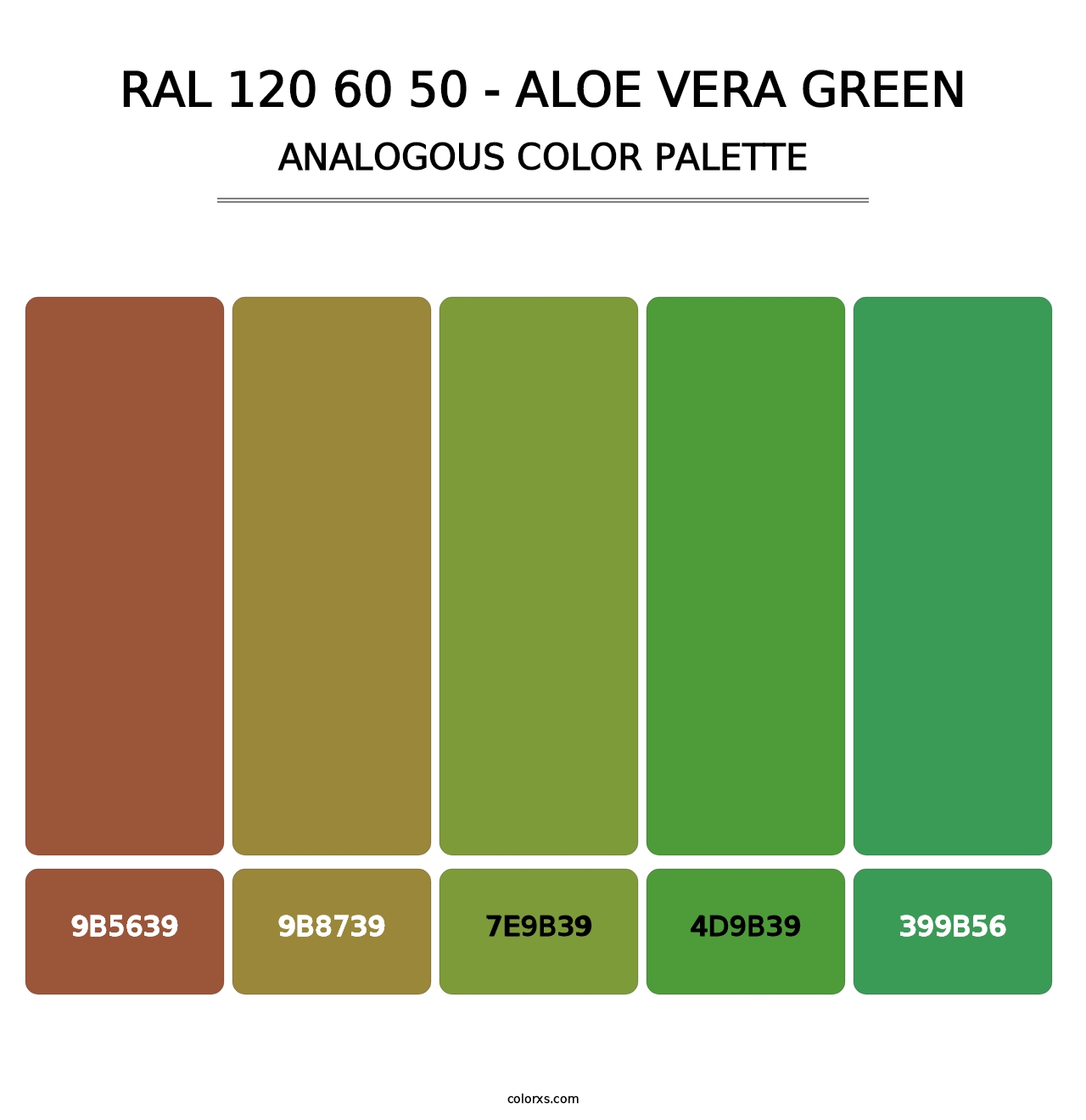 RAL 120 60 50 - Aloe Vera Green - Analogous Color Palette