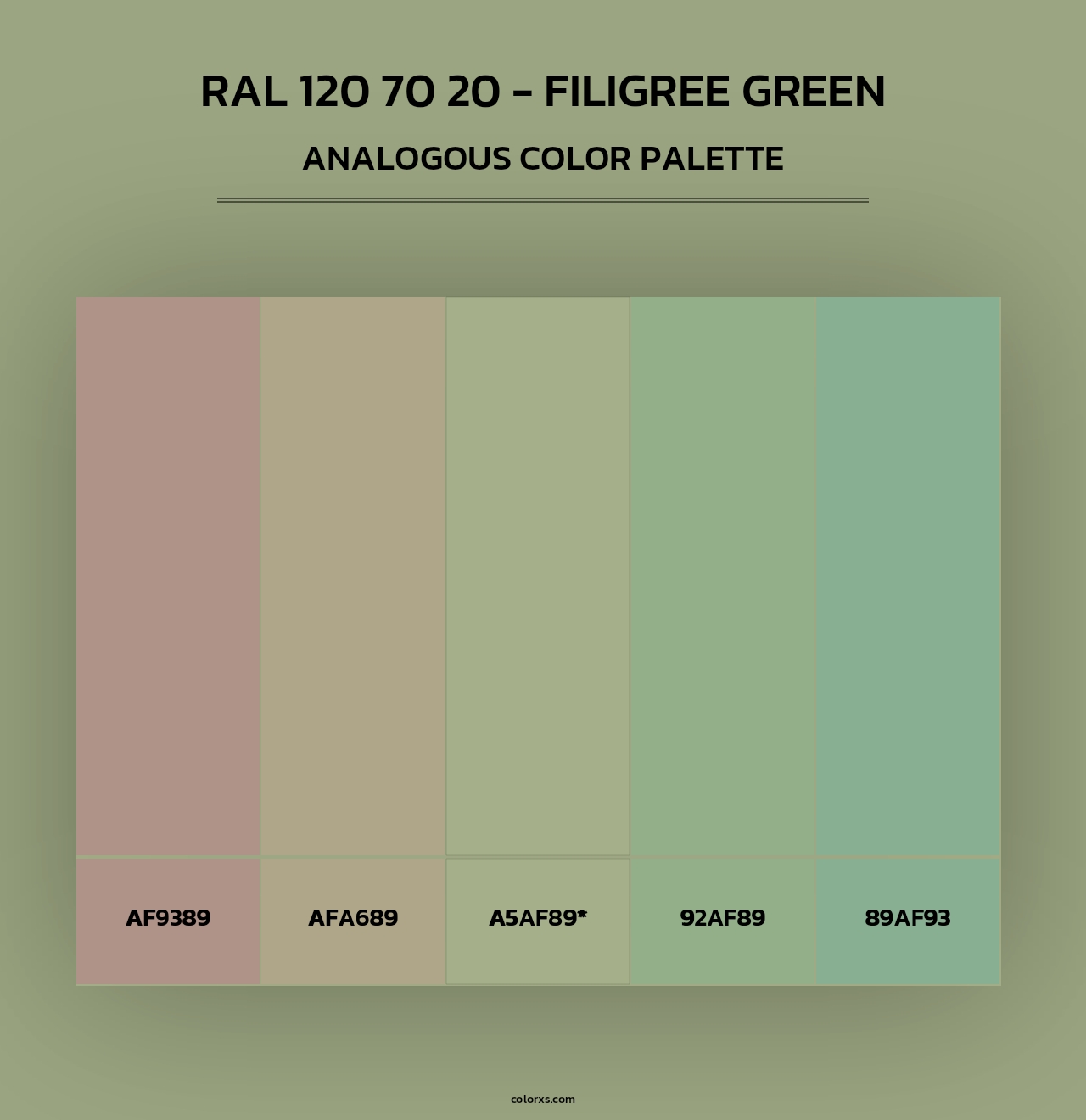 RAL 120 70 20 - Filigree Green - Analogous Color Palette