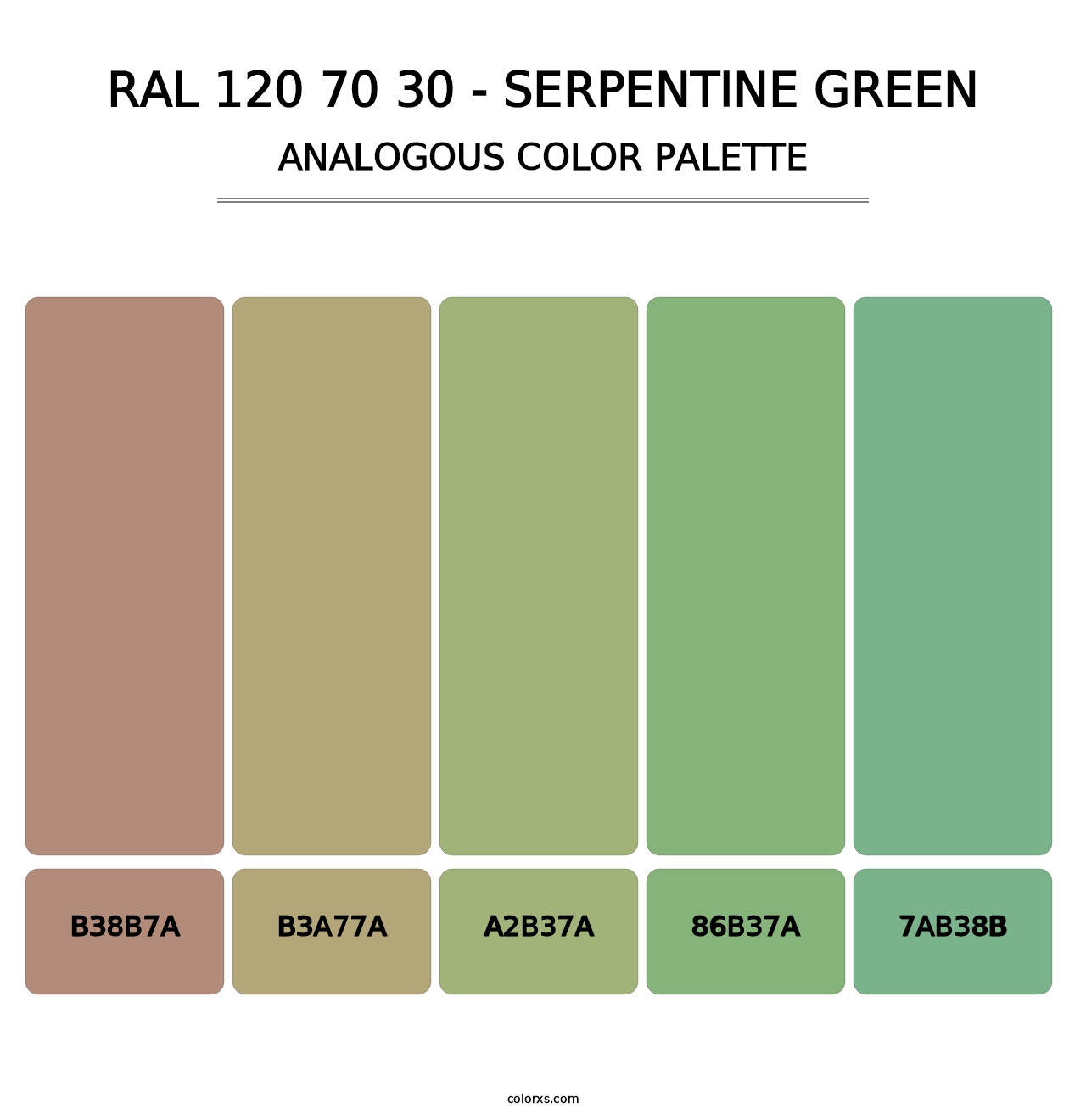RAL 120 70 30 - Serpentine Green - Analogous Color Palette