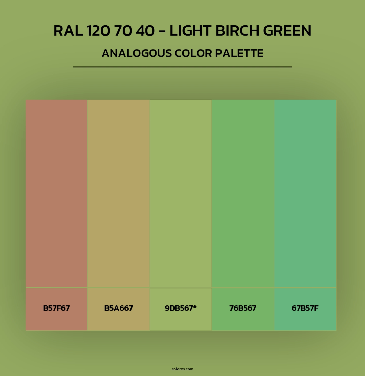 RAL 120 70 40 - Light Birch Green - Analogous Color Palette