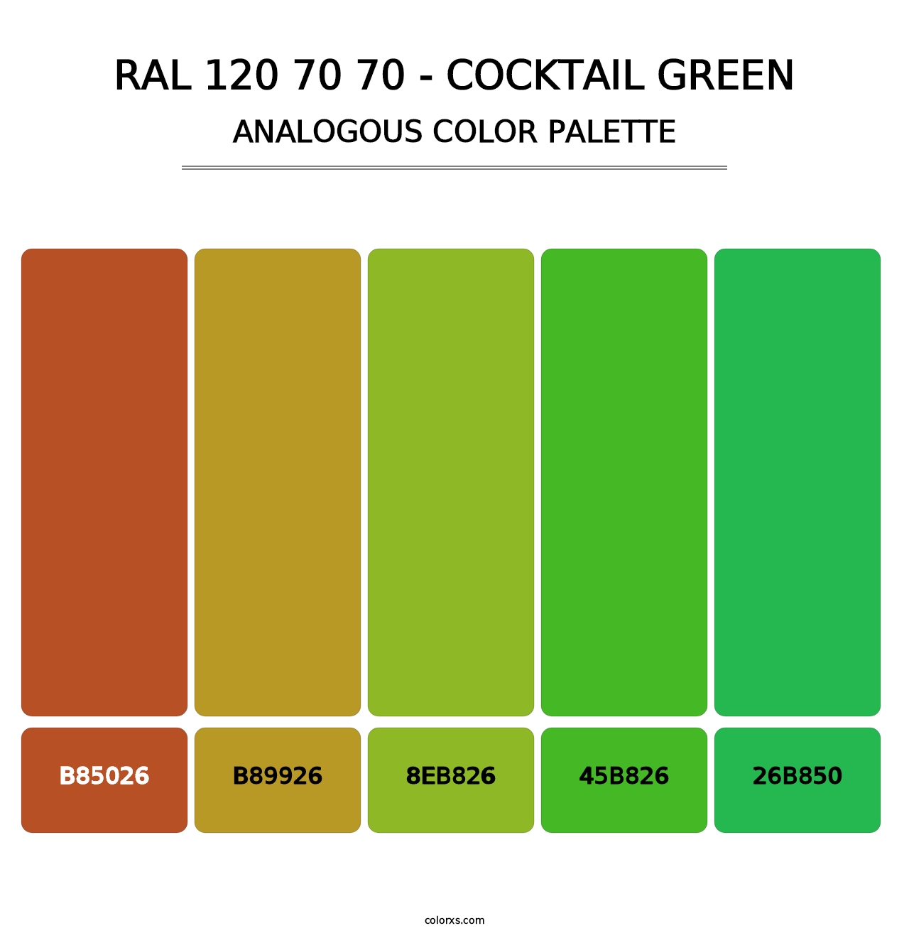 RAL 120 70 70 - Cocktail Green - Analogous Color Palette