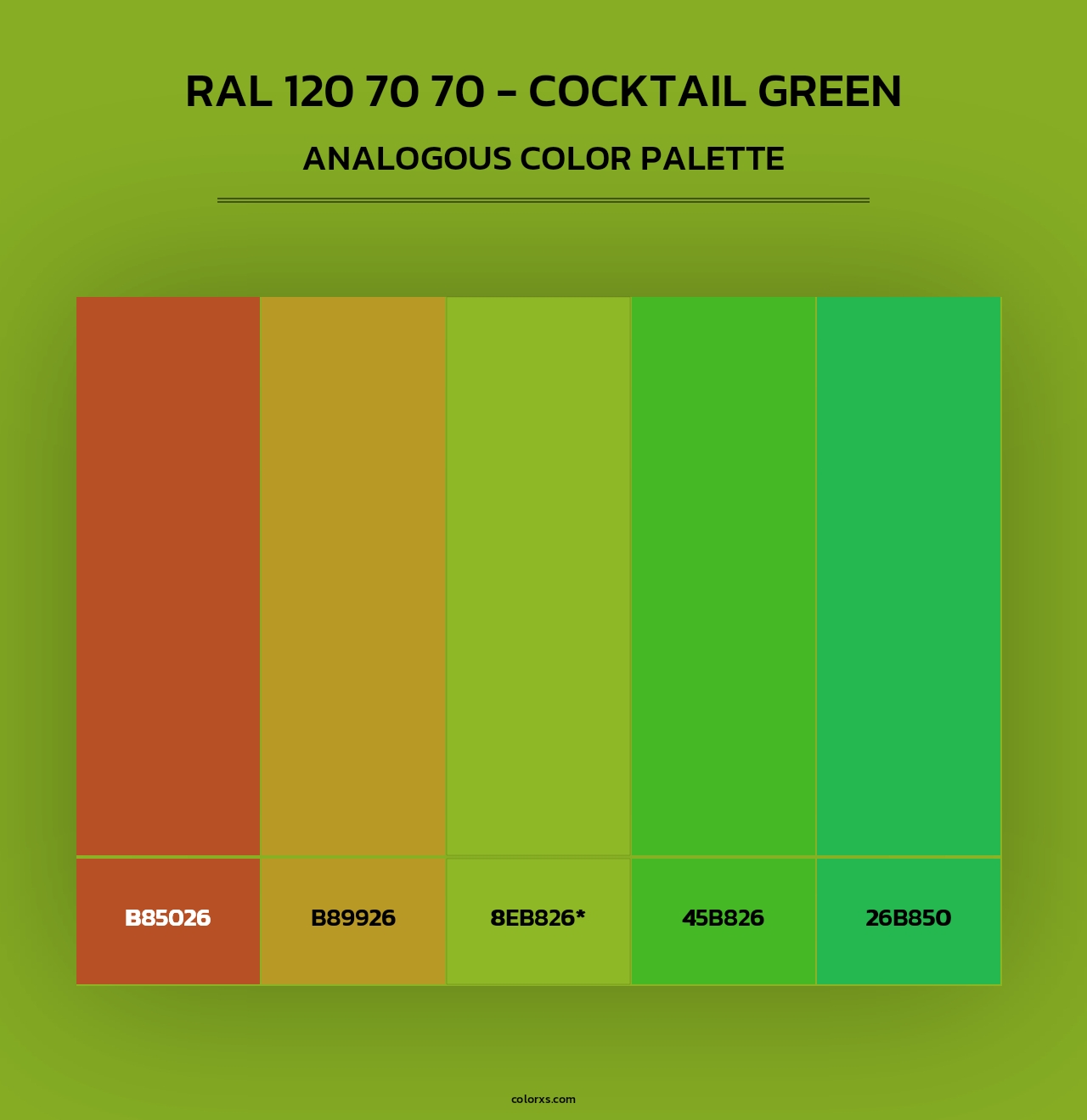 RAL 120 70 70 - Cocktail Green - Analogous Color Palette