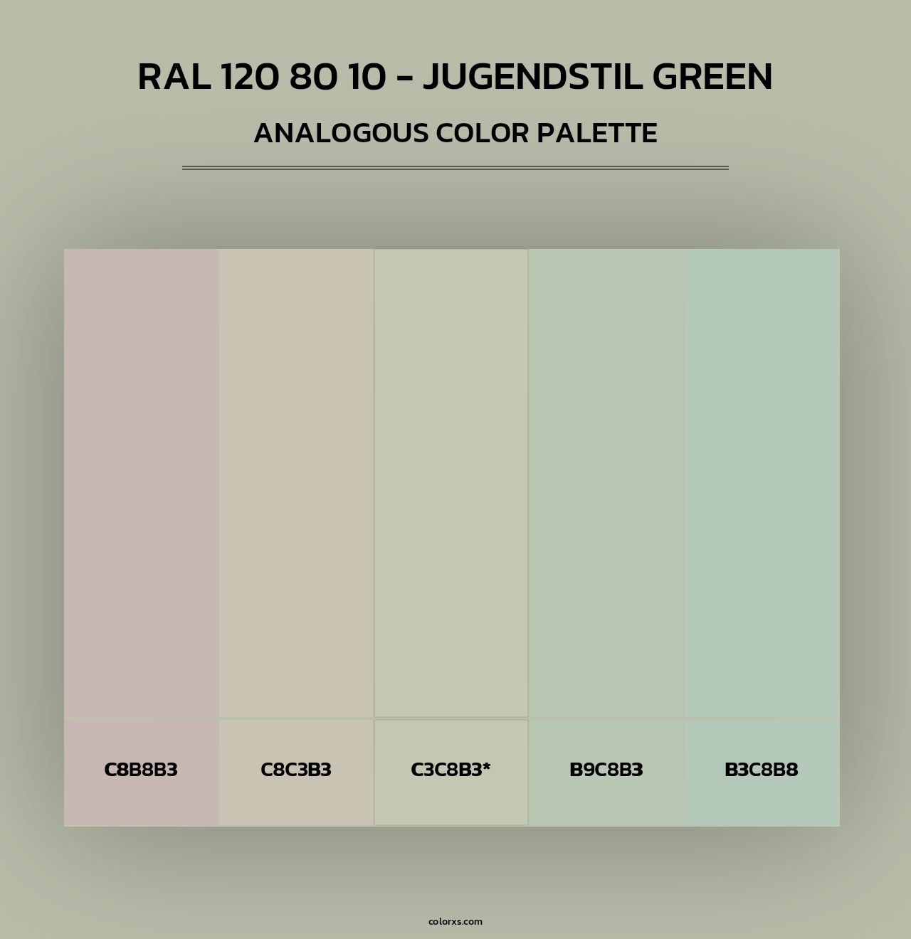 RAL 120 80 10 - Jugendstil Green - Analogous Color Palette