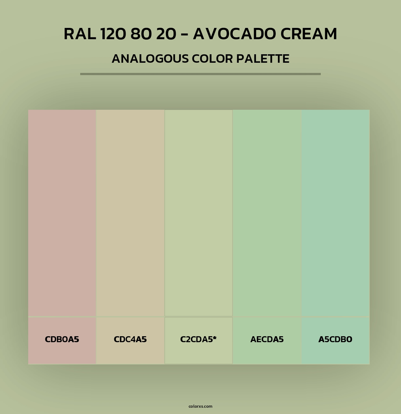 RAL 120 80 20 - Avocado Cream - Analogous Color Palette