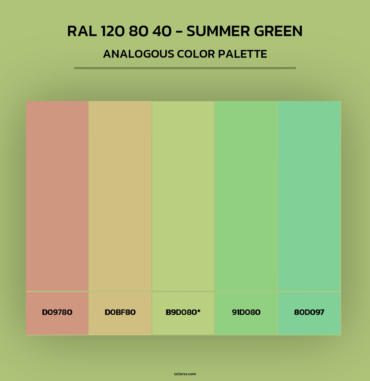 RAL 120 80 40 - Summer Green - Analogous Color Palette