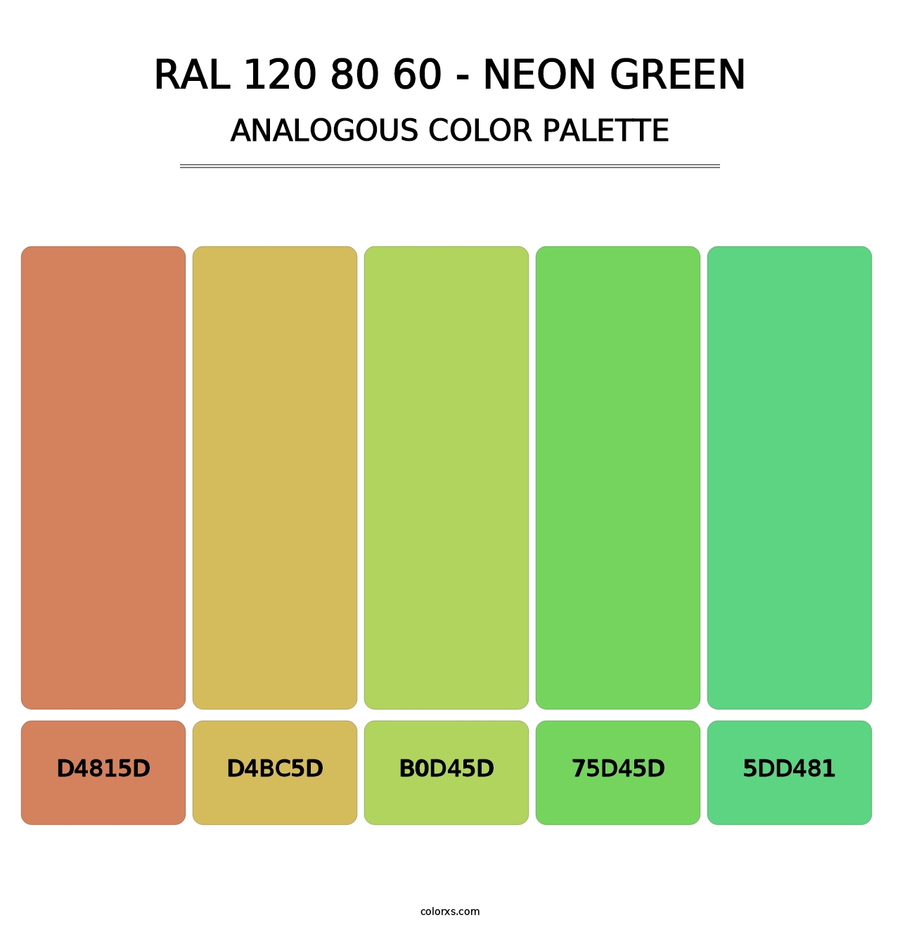 RAL 120 80 60 - Neon Green - Analogous Color Palette