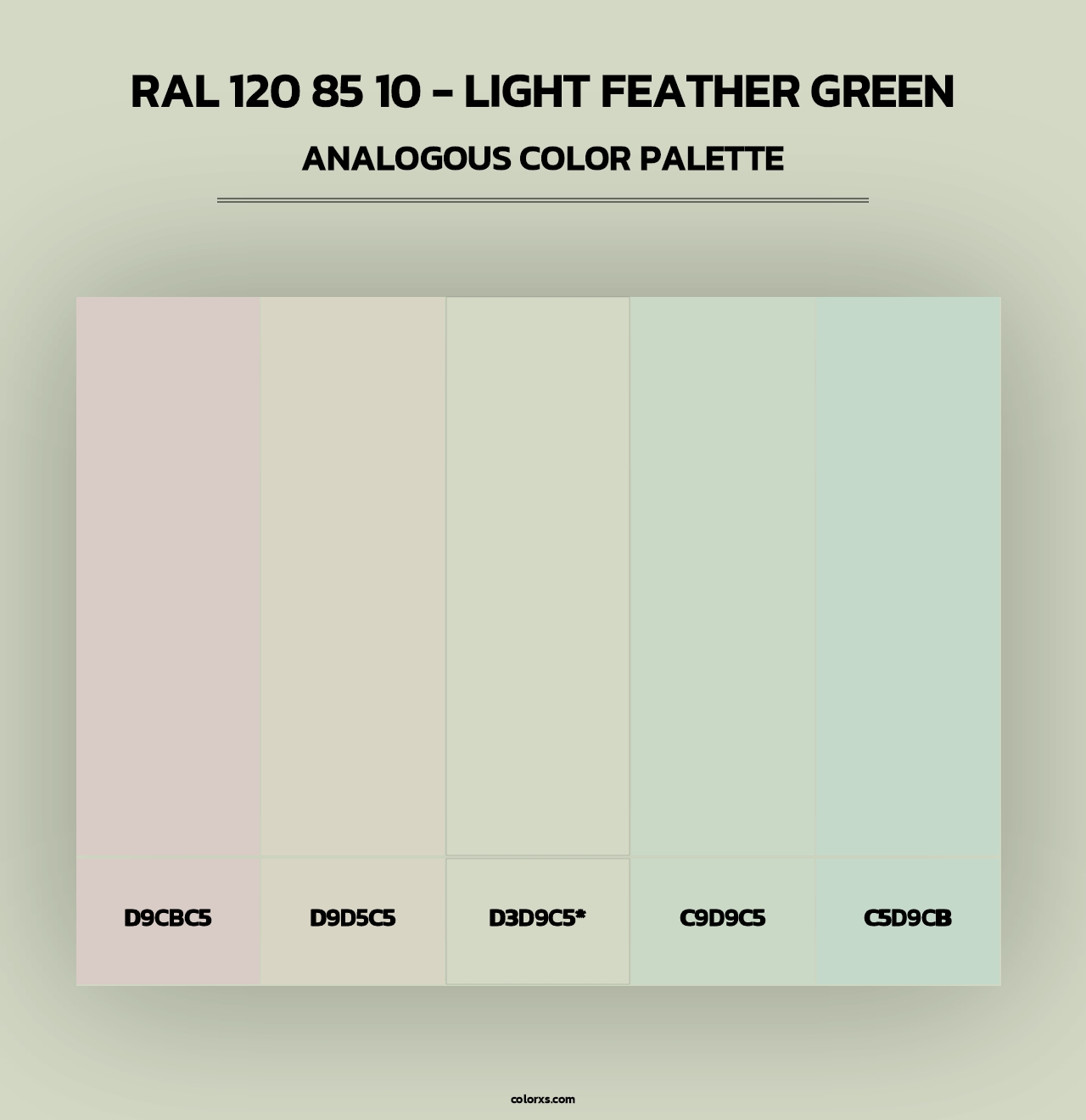 RAL 120 85 10 - Light Feather Green - Analogous Color Palette