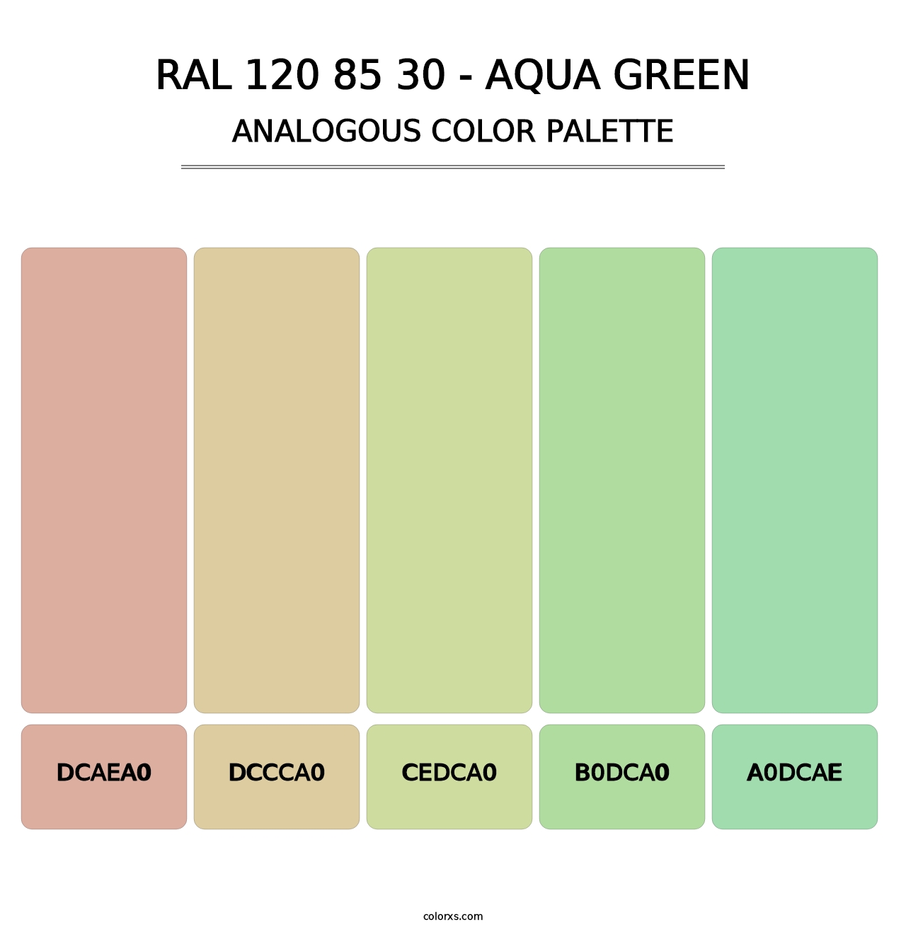 RAL 120 85 30 - Aqua Green - Analogous Color Palette